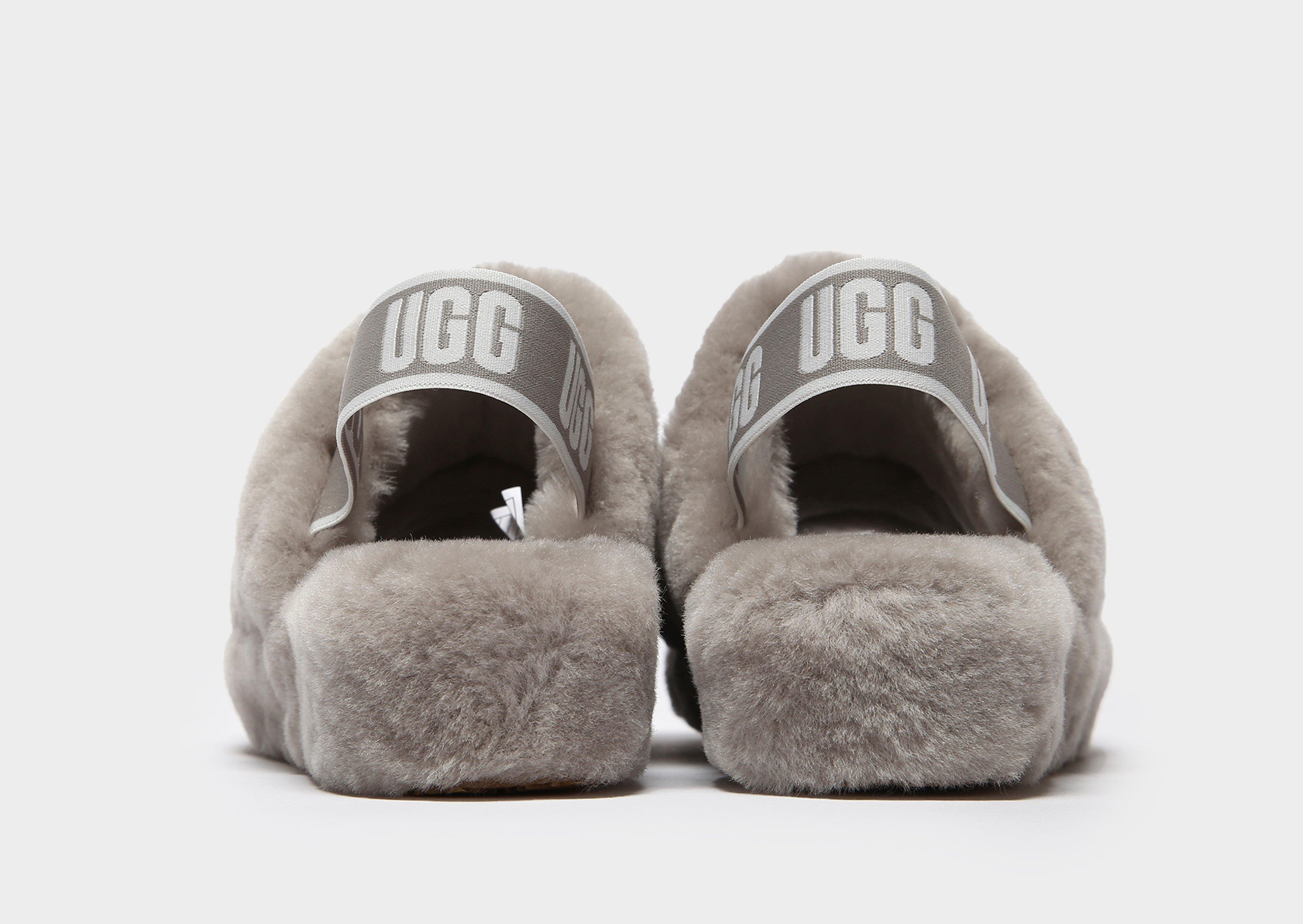 grey ugg slides