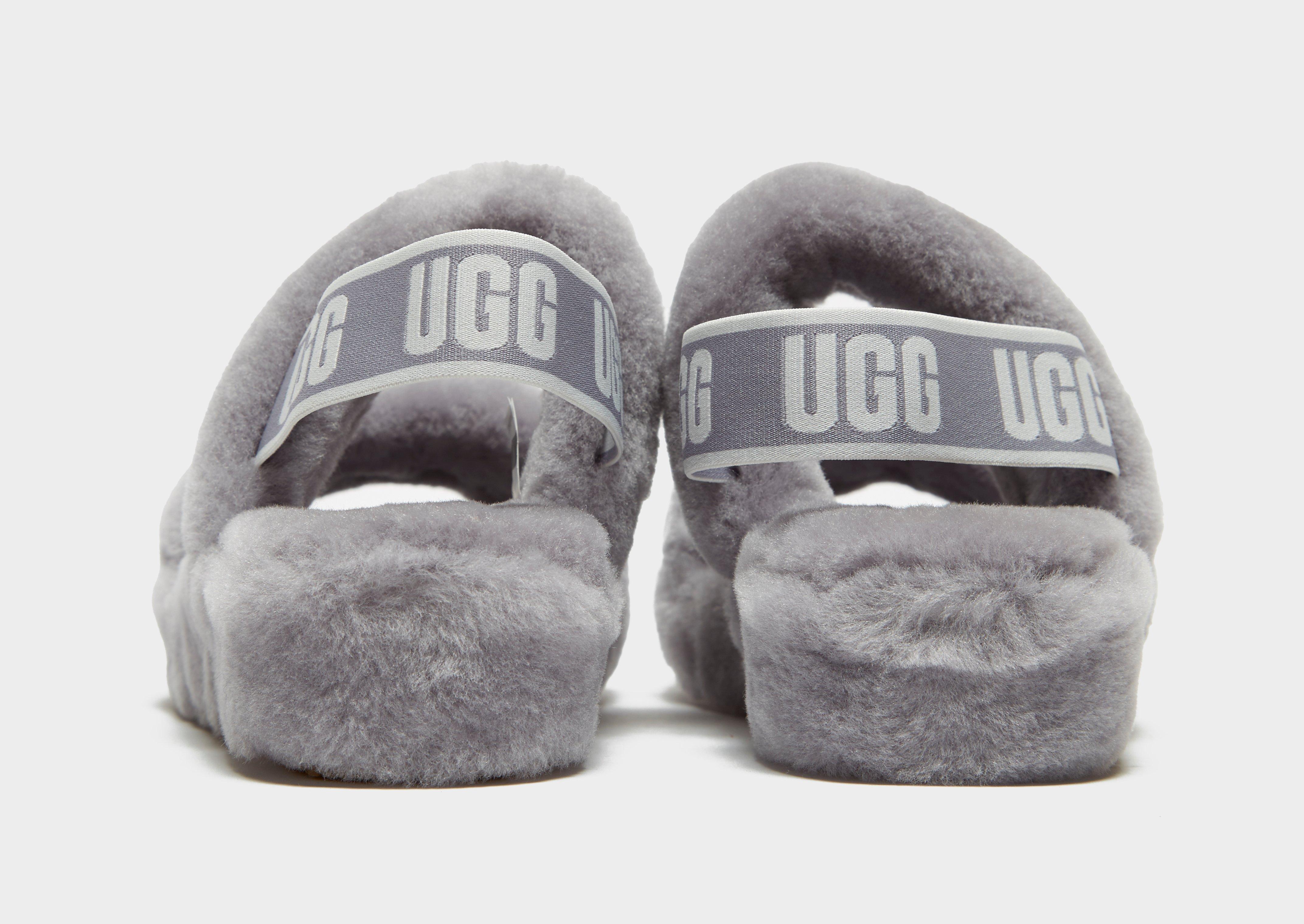 grey ugg slides