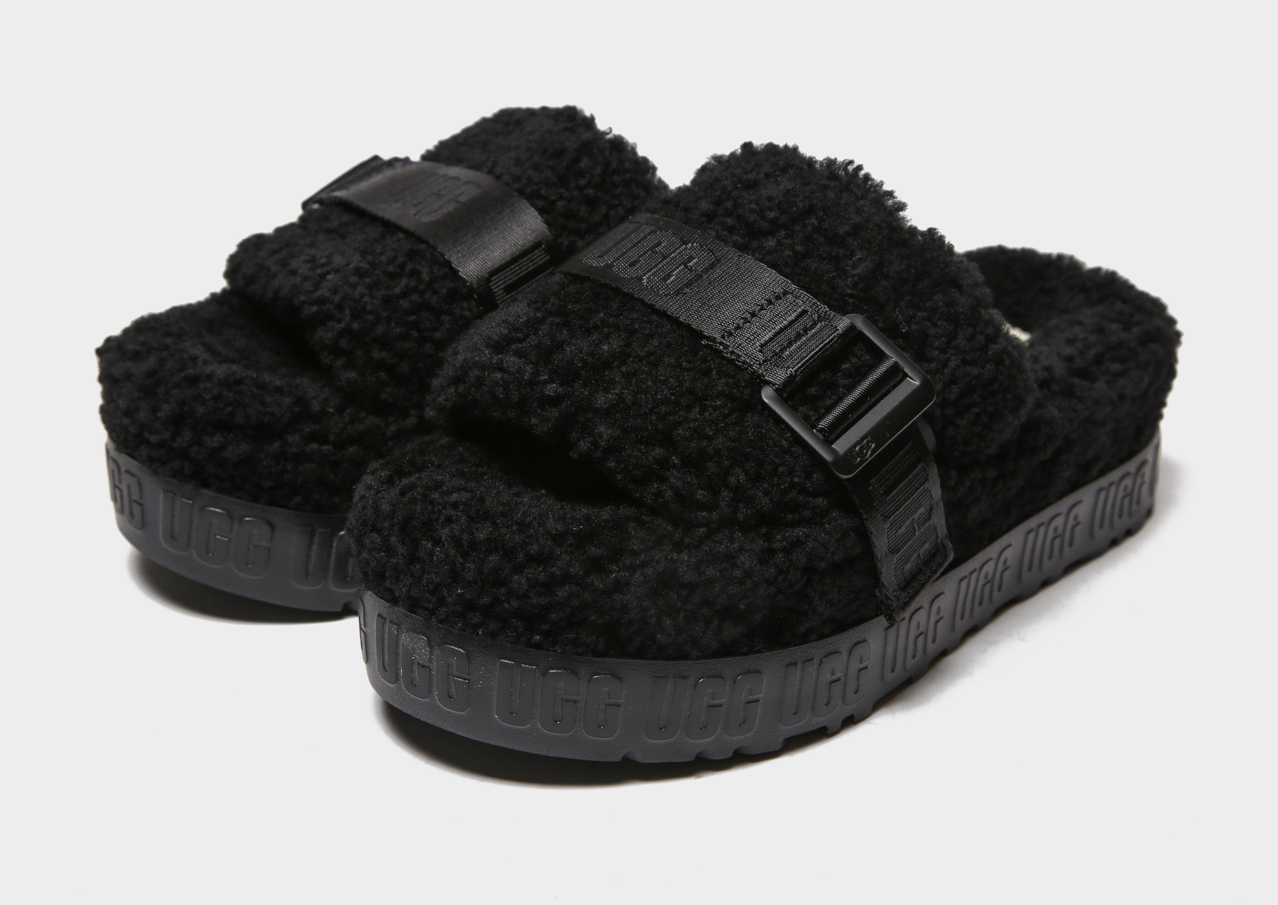 black slides with buckle