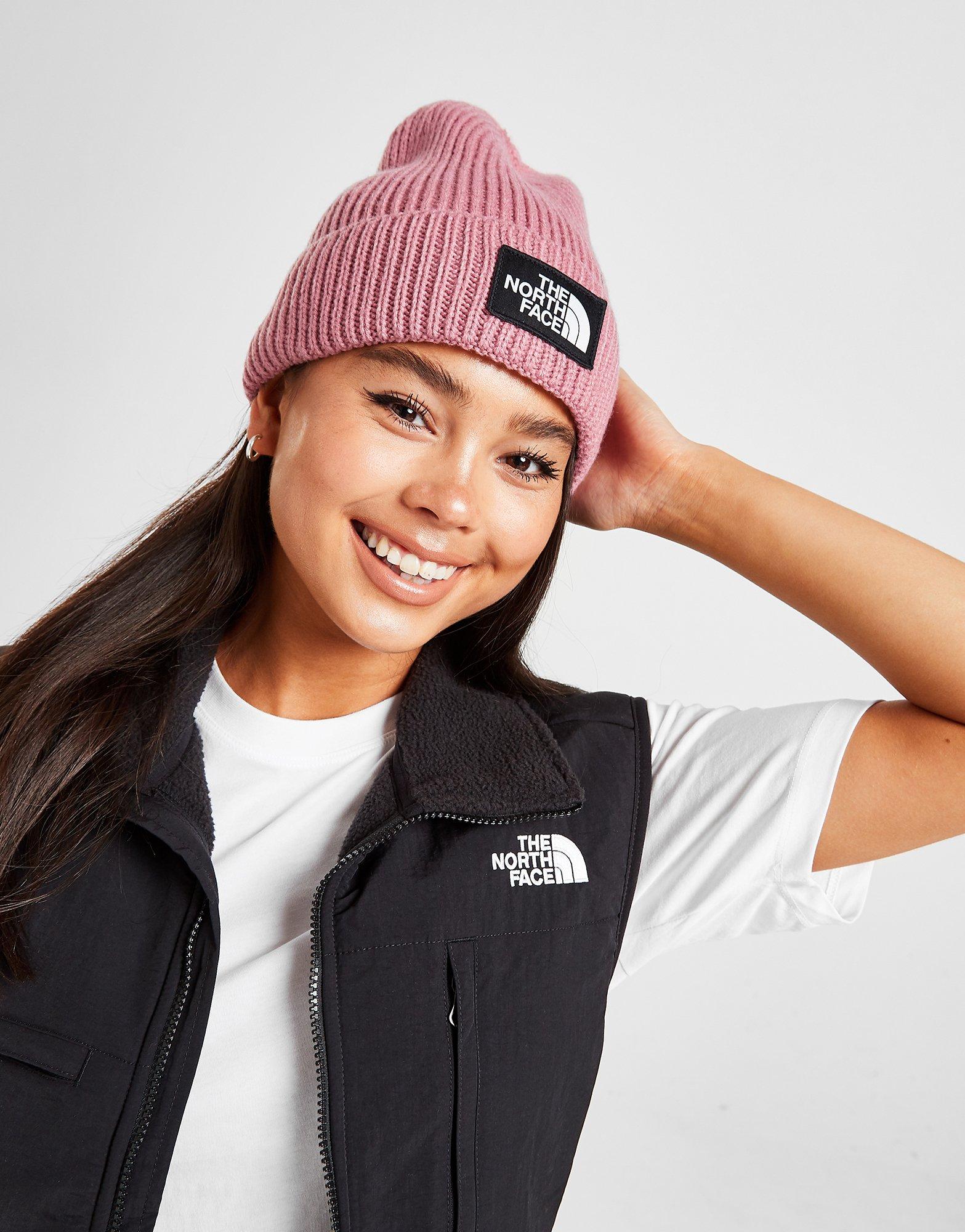 the north face pink beanie