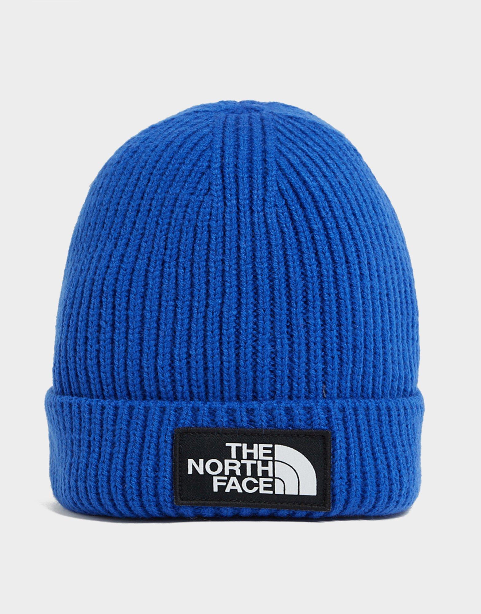 north face blue beanie hat