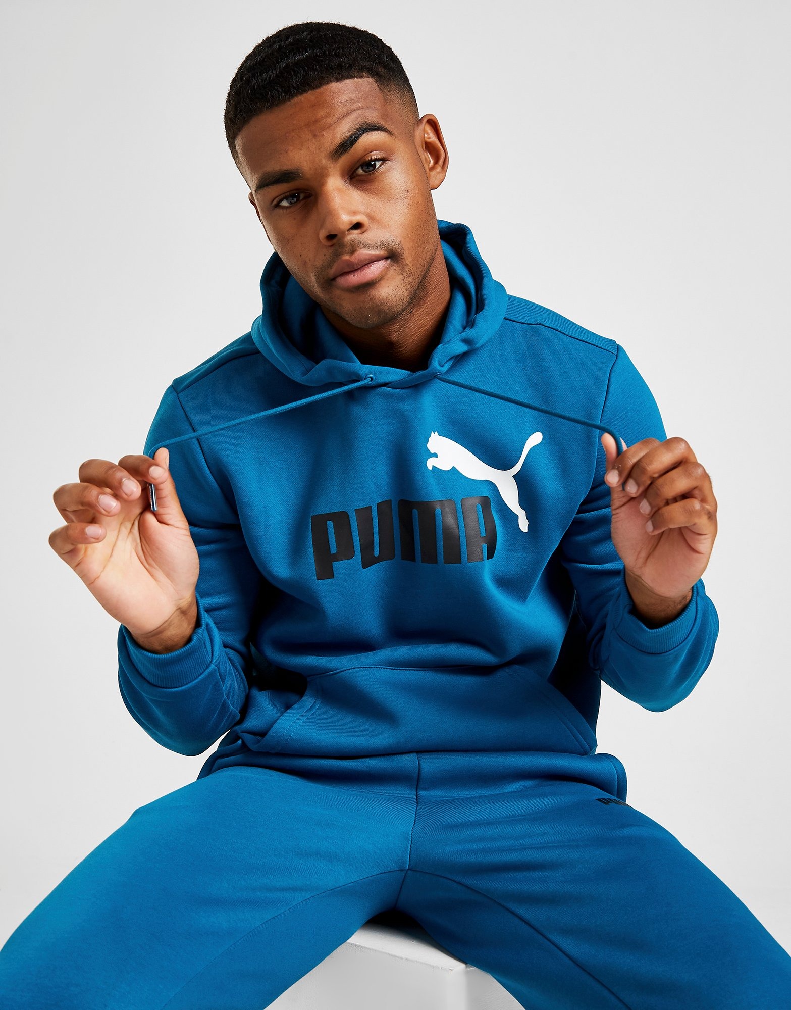 Blue PUMA Core Logo Overhead Hoodie | JD Sports