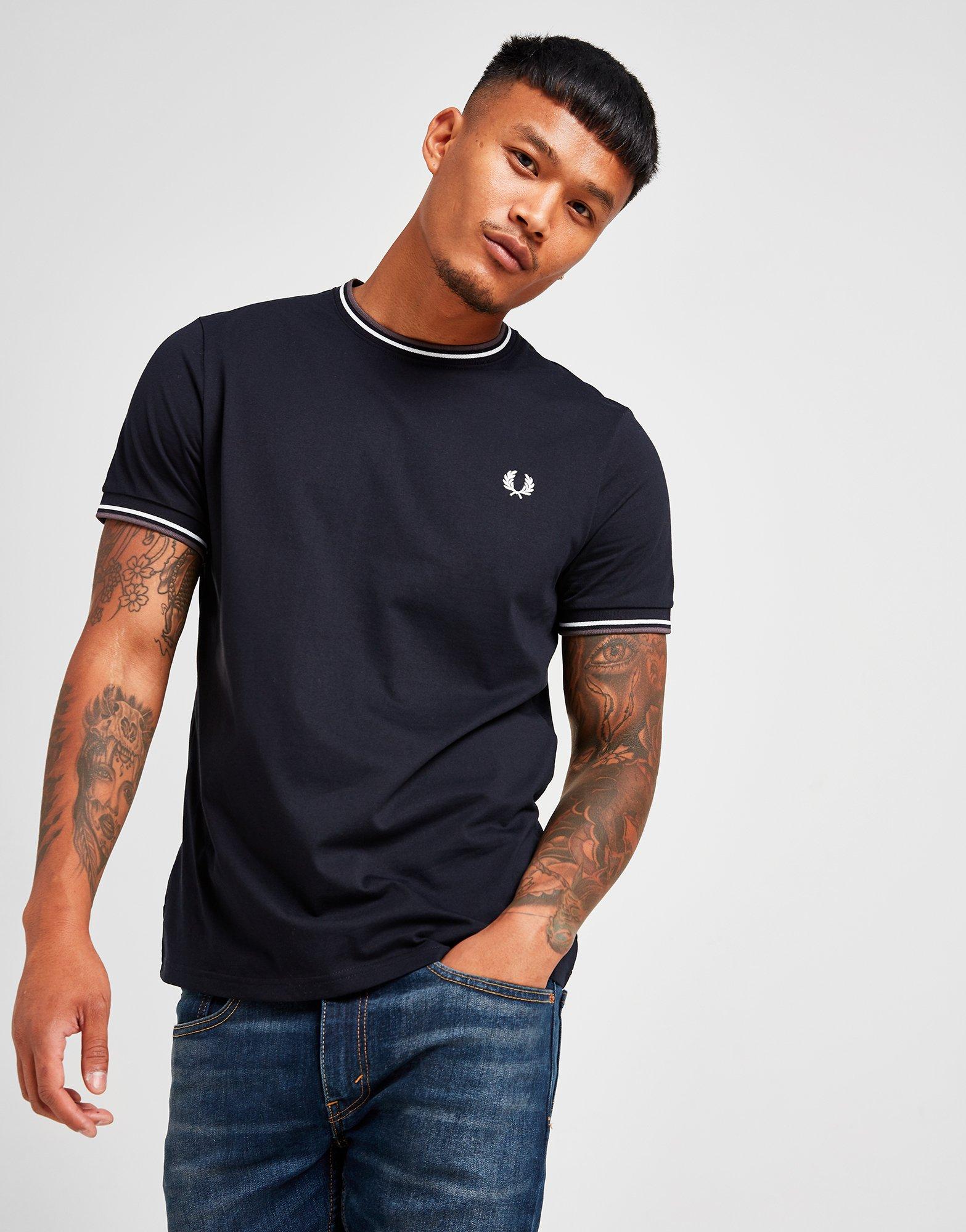 fred perry twin tipped t shirt black