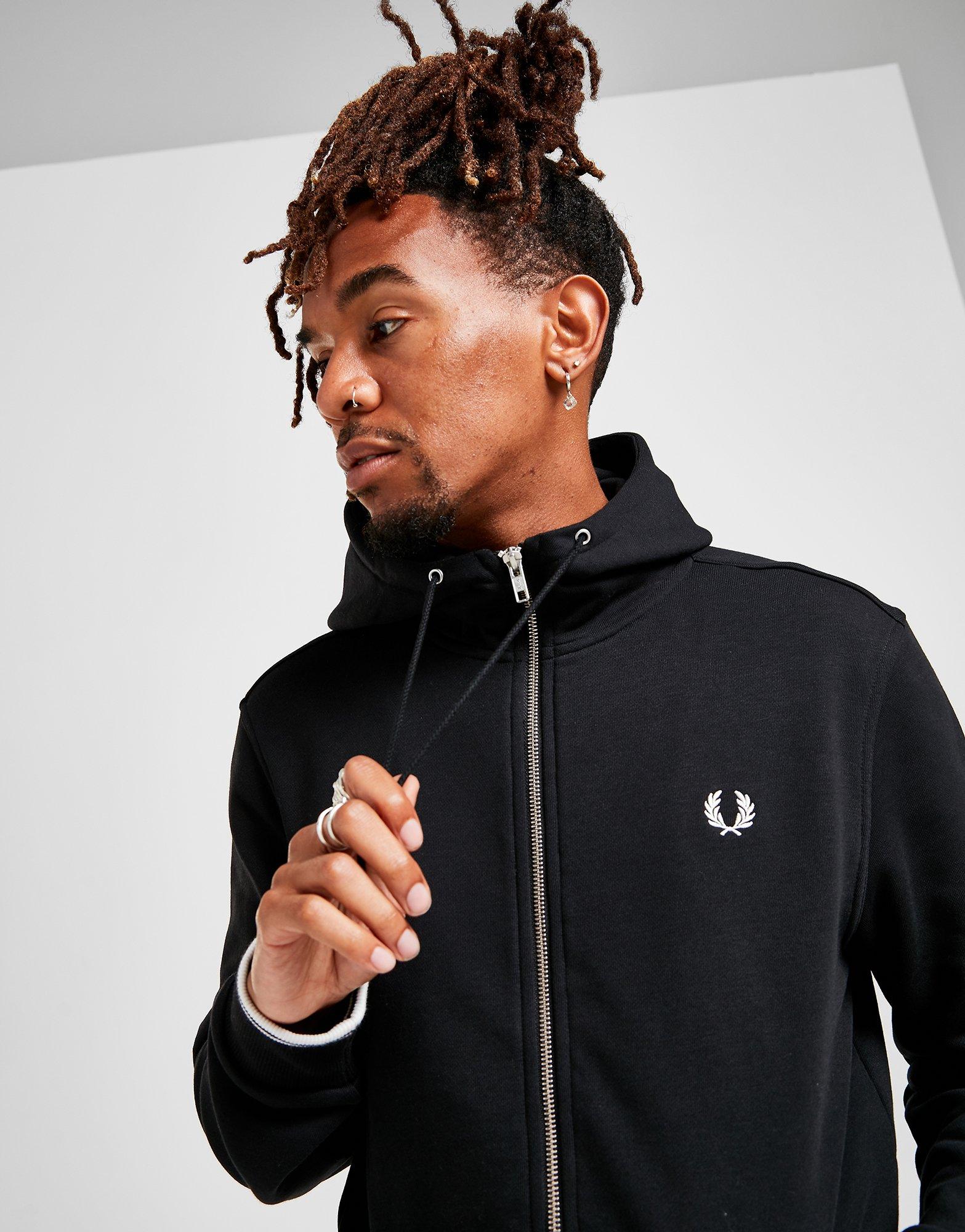 fred perry black zip hoodie
