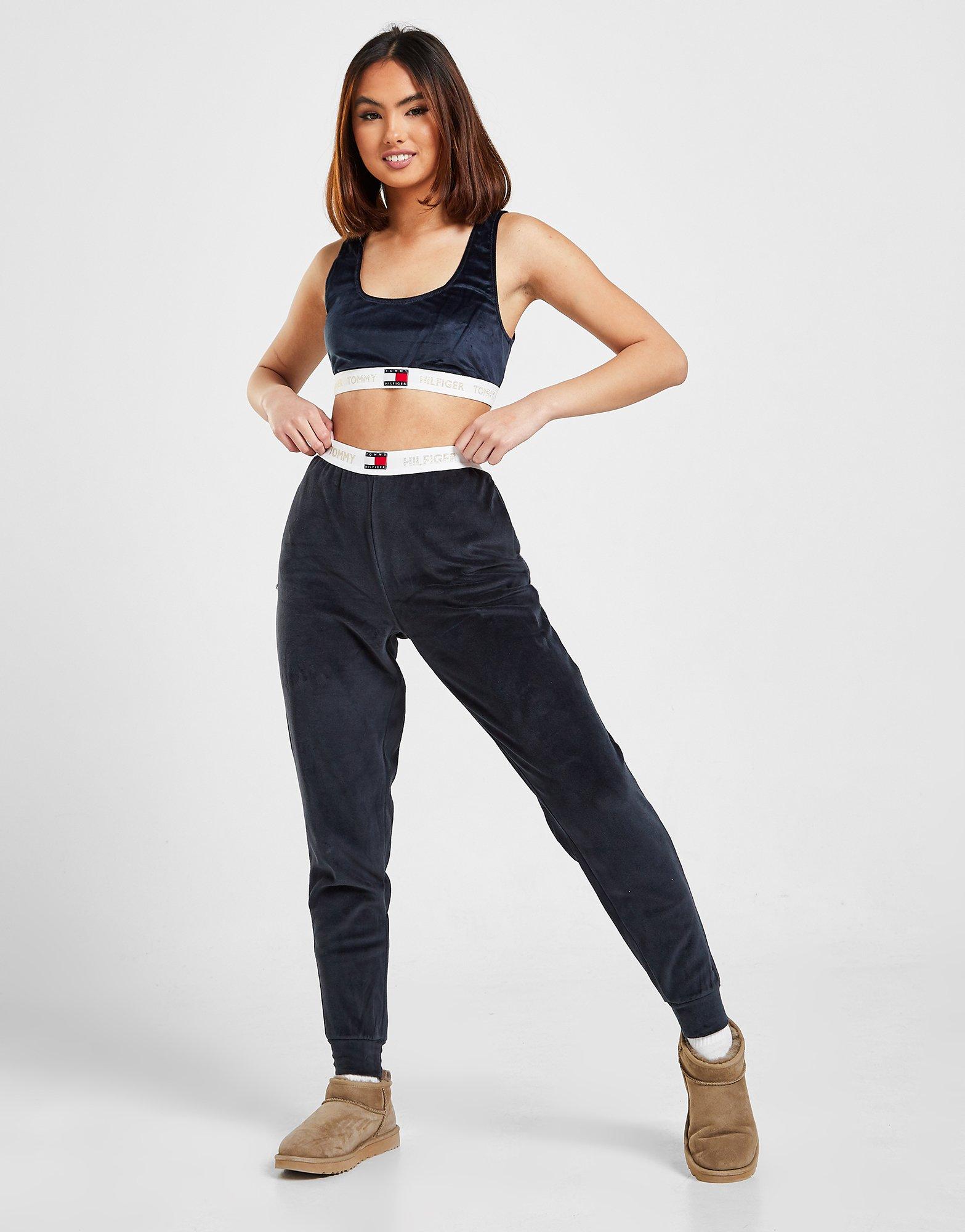 tommy hilfiger velour jogger pants
