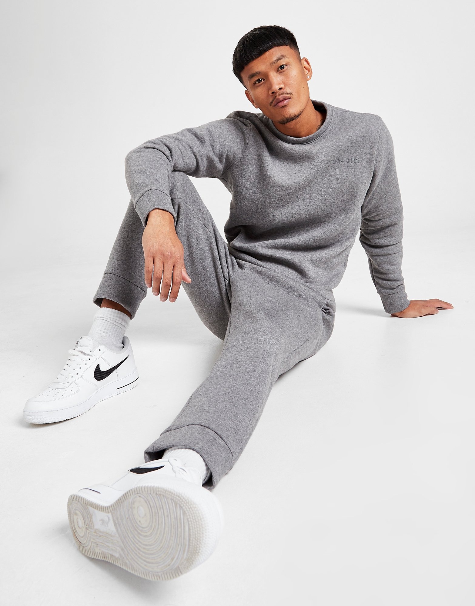 Grey Calvin Klein Core Fleece Joggers | JD Sports