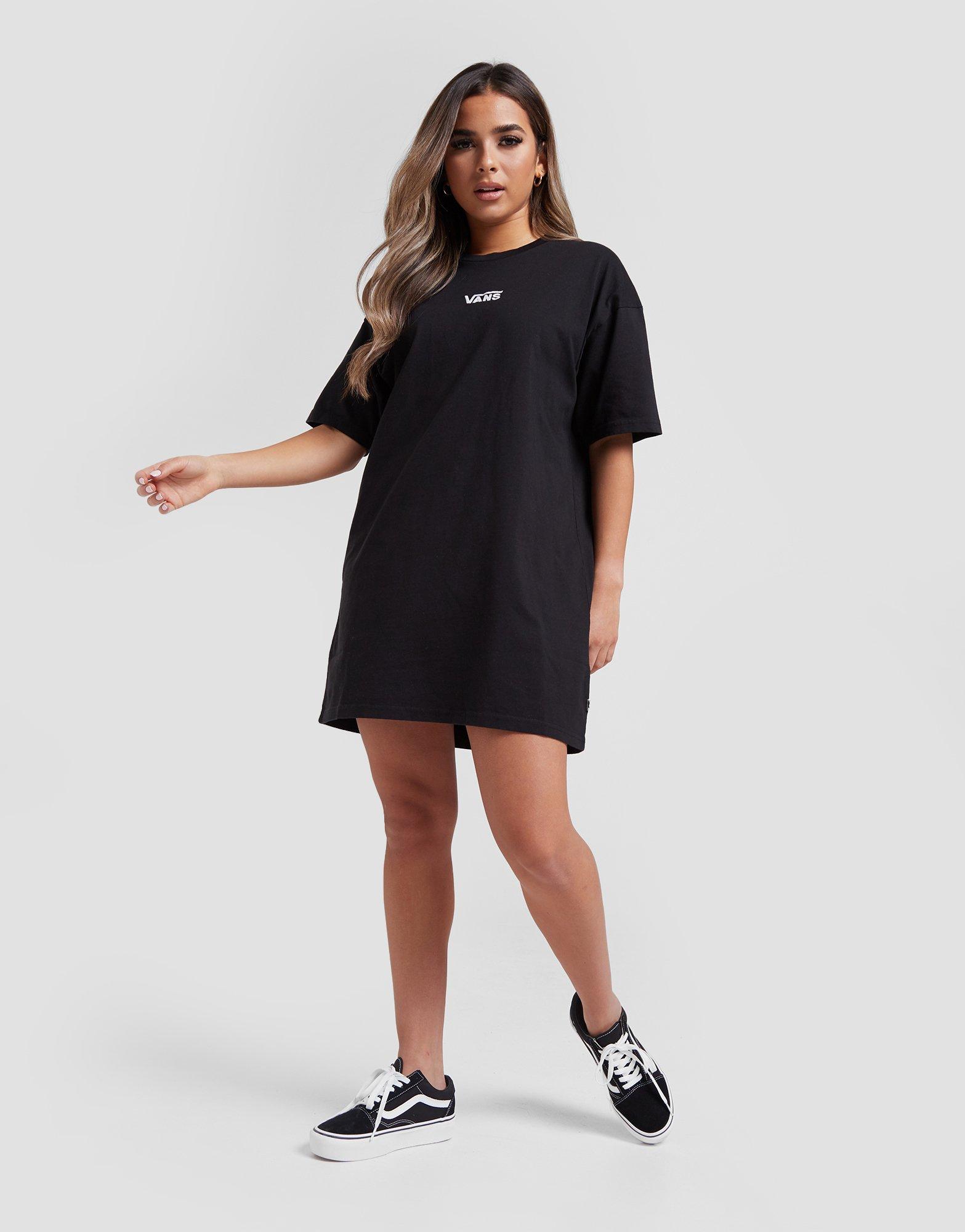 Black Vans Centre Logo T-Shirt Dress 