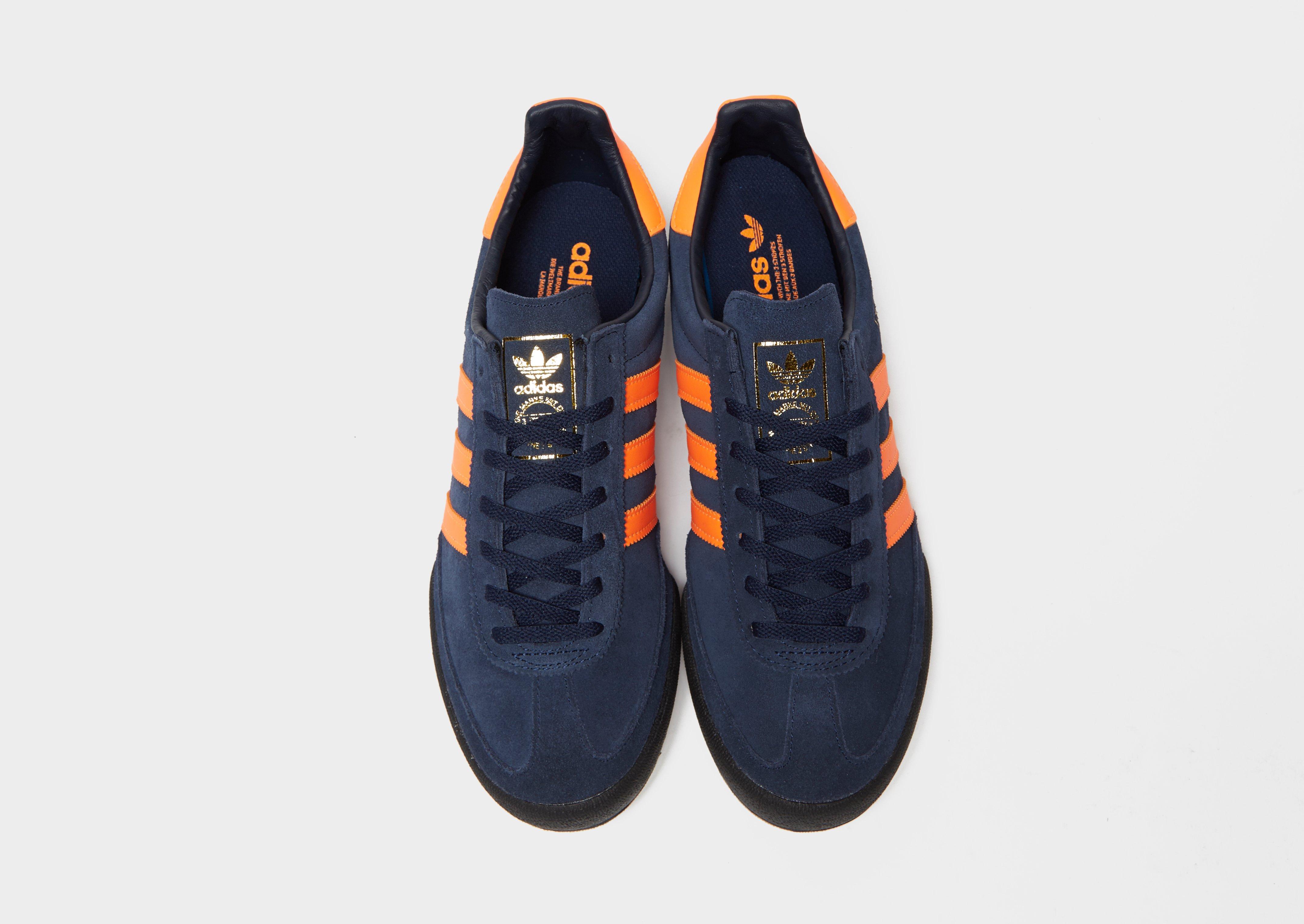 adidas jeans trainers blue and orange