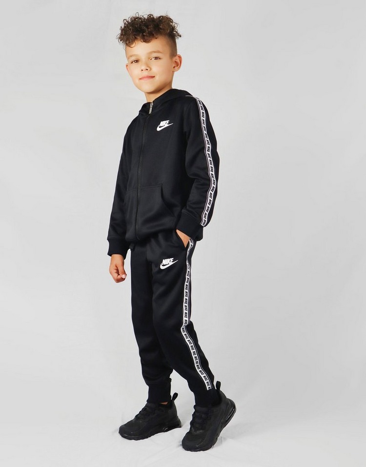 Buy Black Nike Repeat Tape Poly Full Zip Tracksuit Children JD Sports