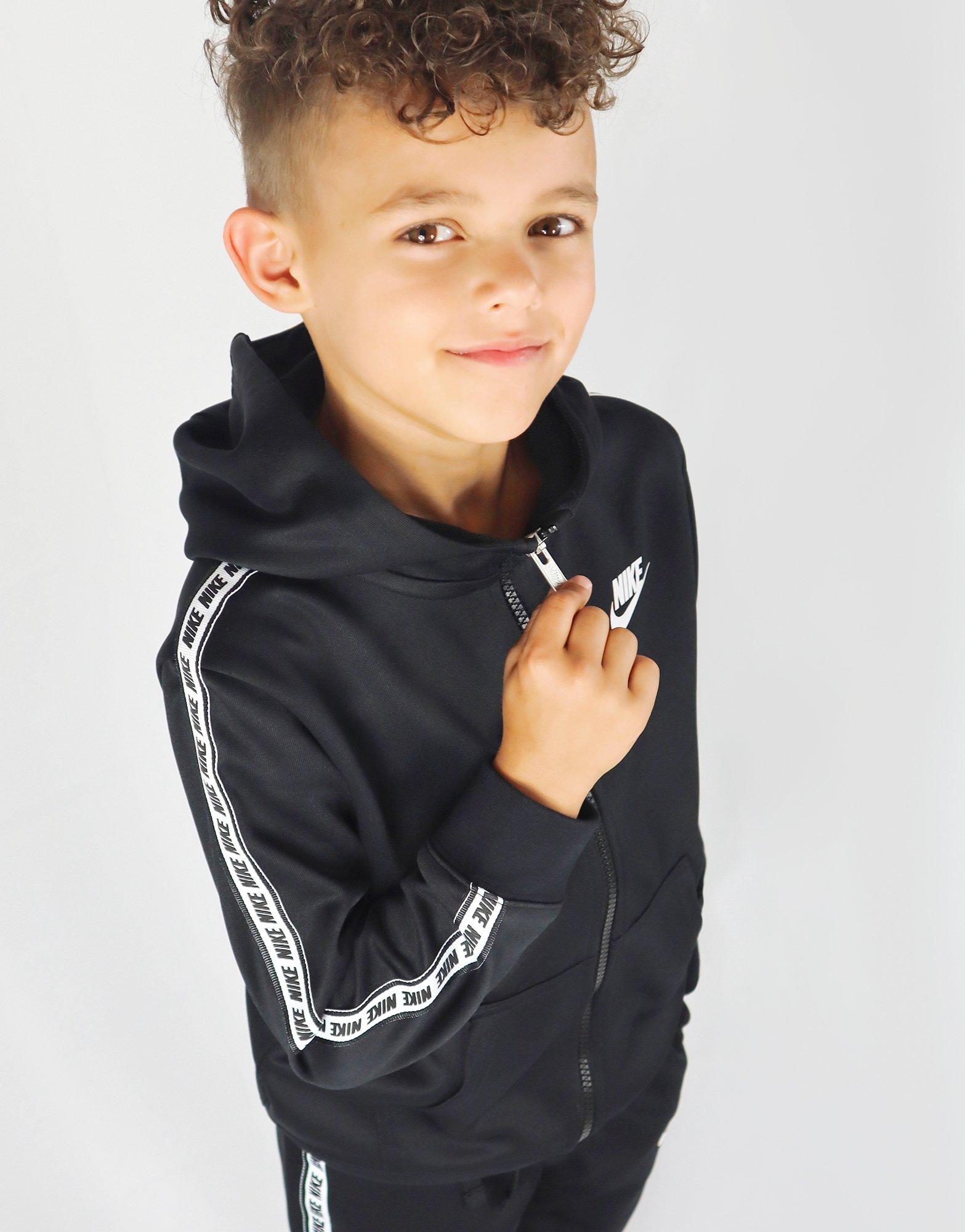 nike repeat tape poly full zip tracksuit children