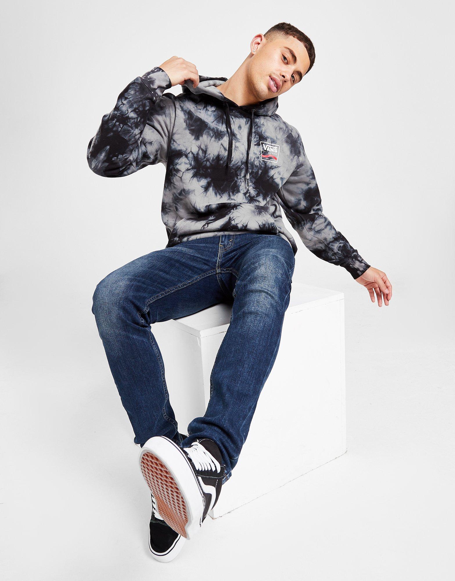 blue tie dye vans sweatshirt