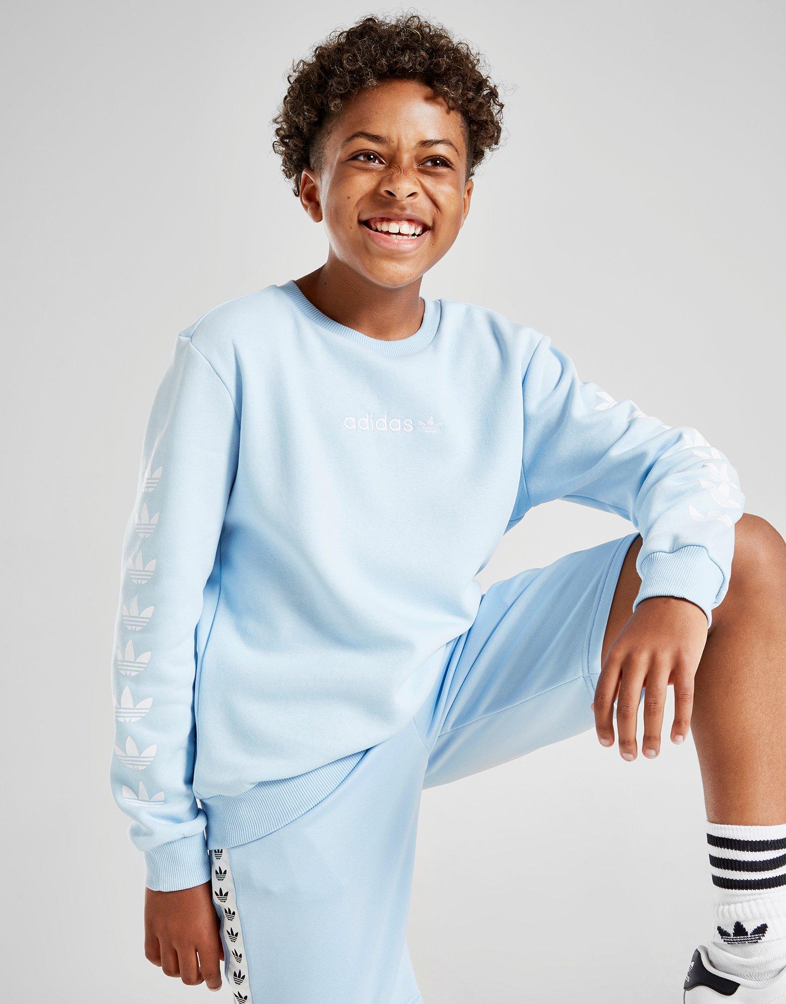 adidas originals trefoil repeat crew sweatshirt junior