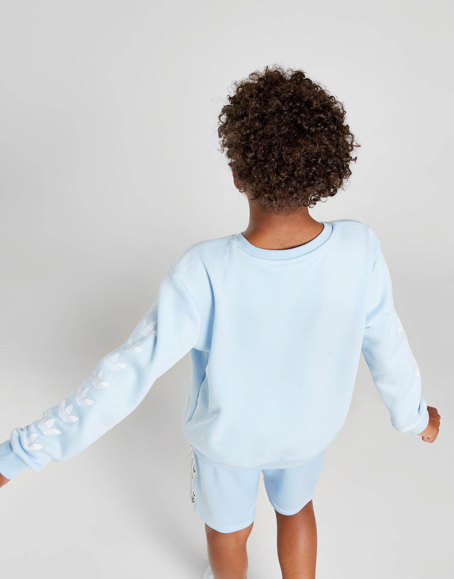 adidas originals trefoil repeat crew sweatshirt junior