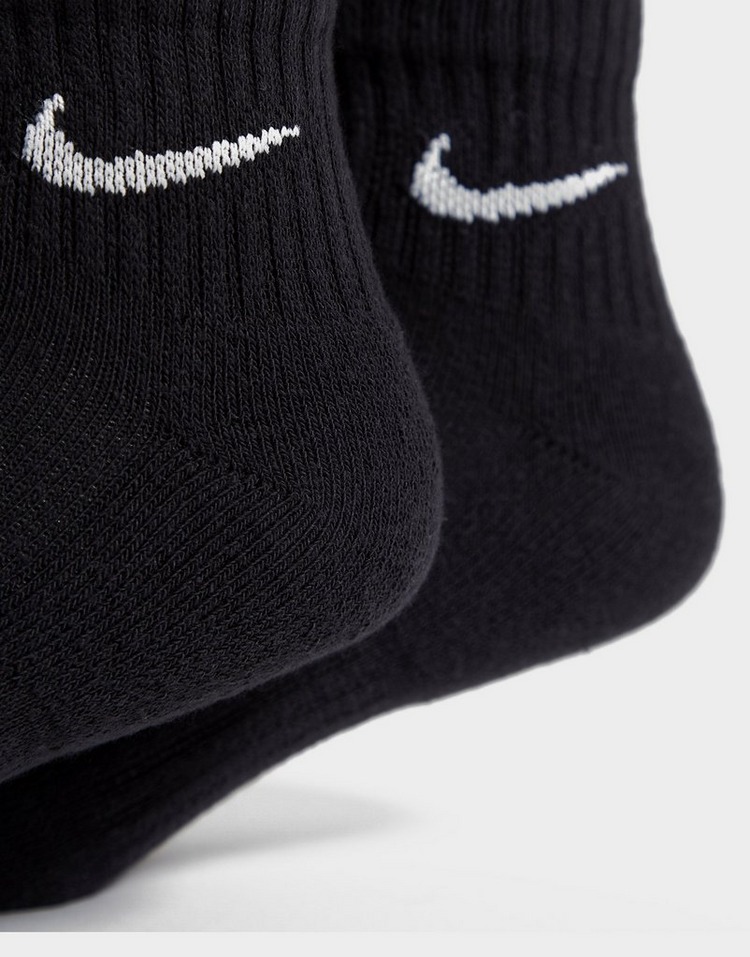Black Nike 3 Pack Cushioned Quarter Socks | JD Sports