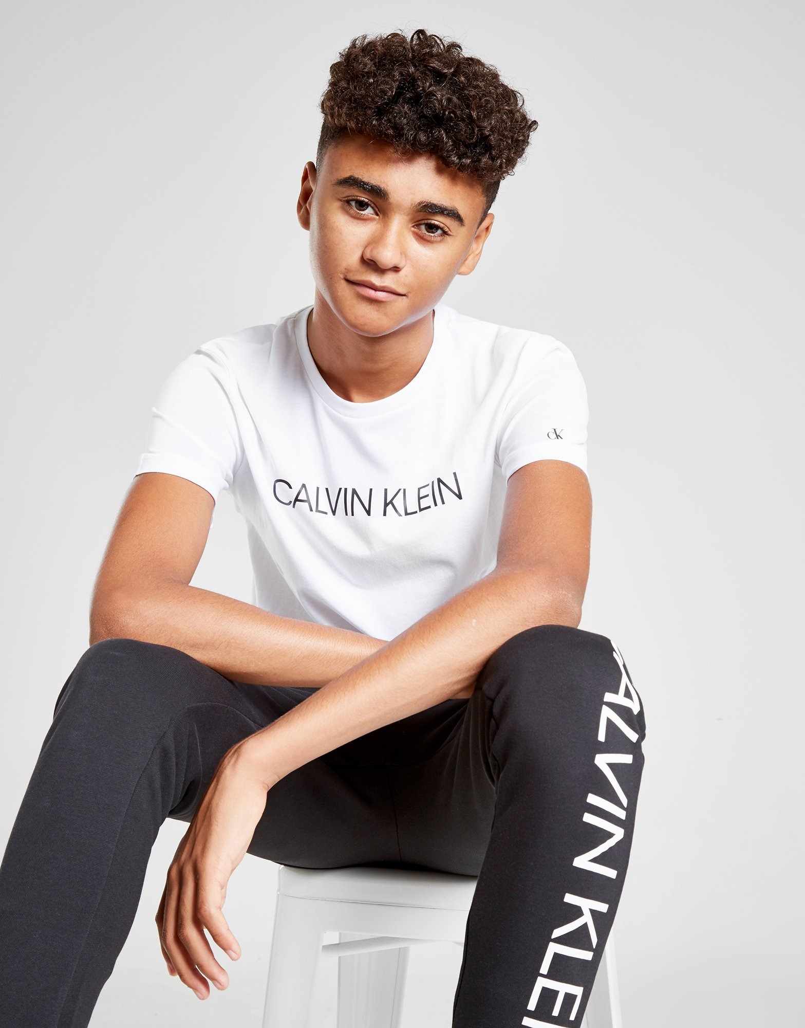 White Calvin Klein Institutional Logo T-Shirt Junior - JD Sports Ireland