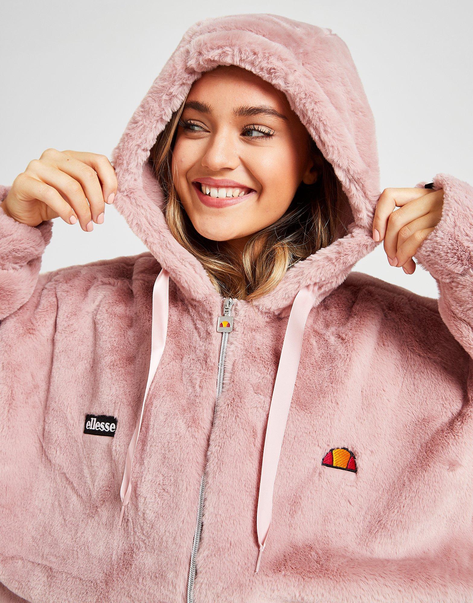 ellesse faux fur hoodie