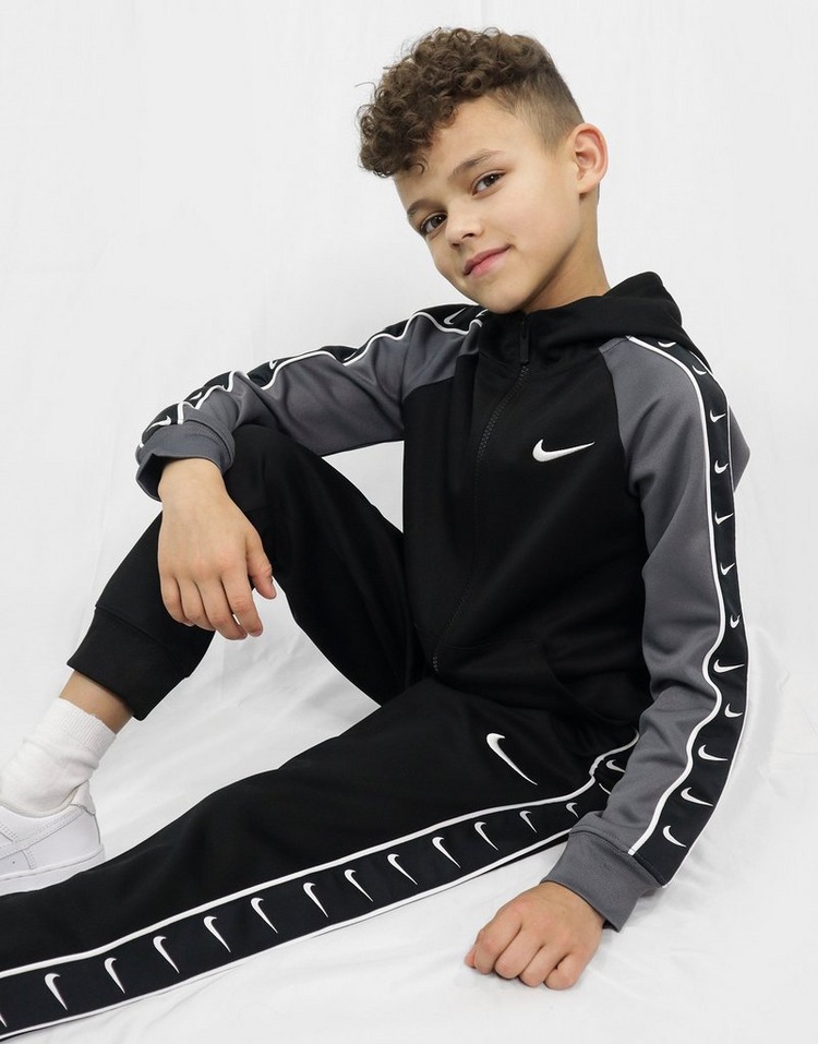 Black Nike Swoosh Tape Full Zip Tracksuit Children | JD Sports