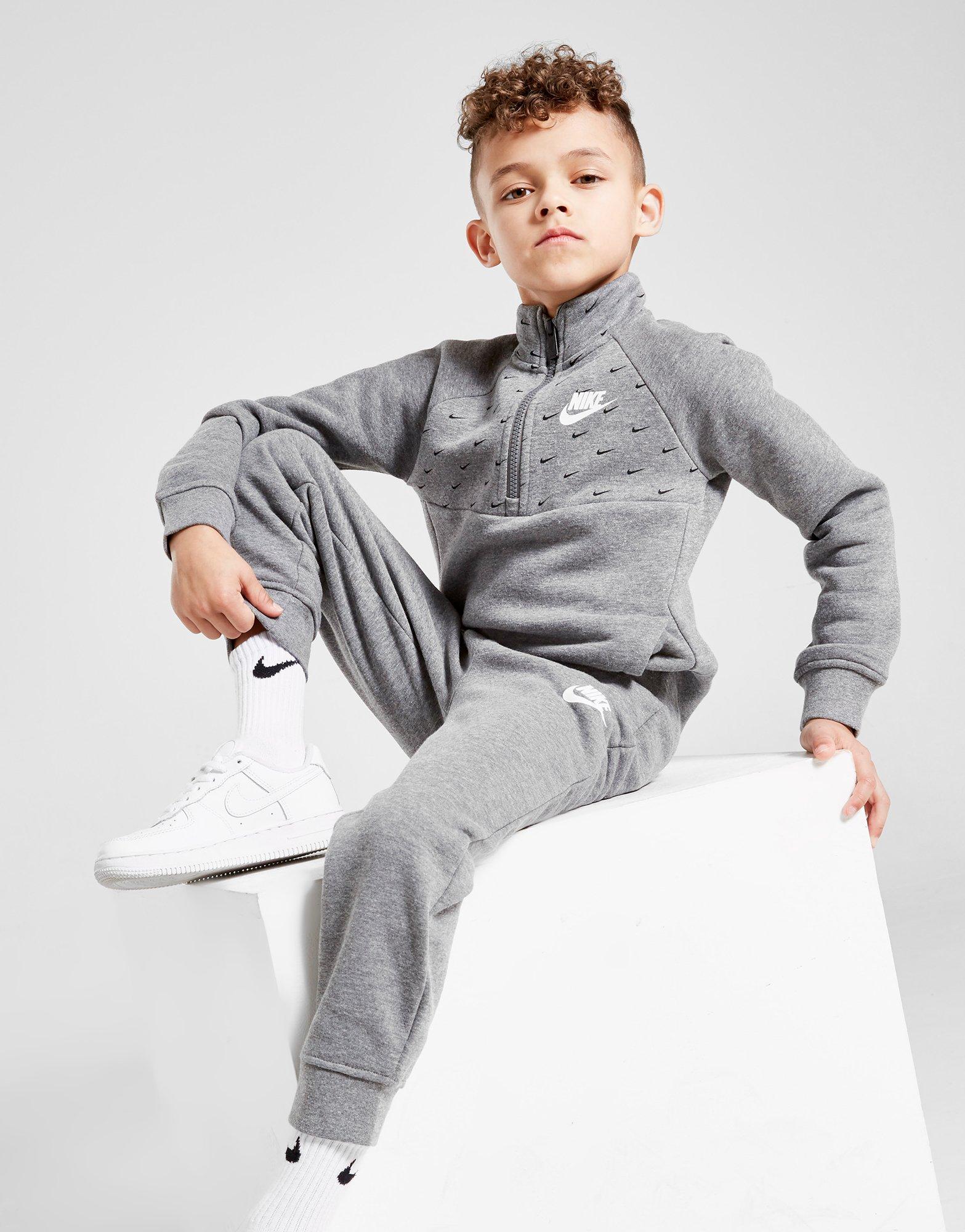 nike all over print crew tracksuit children