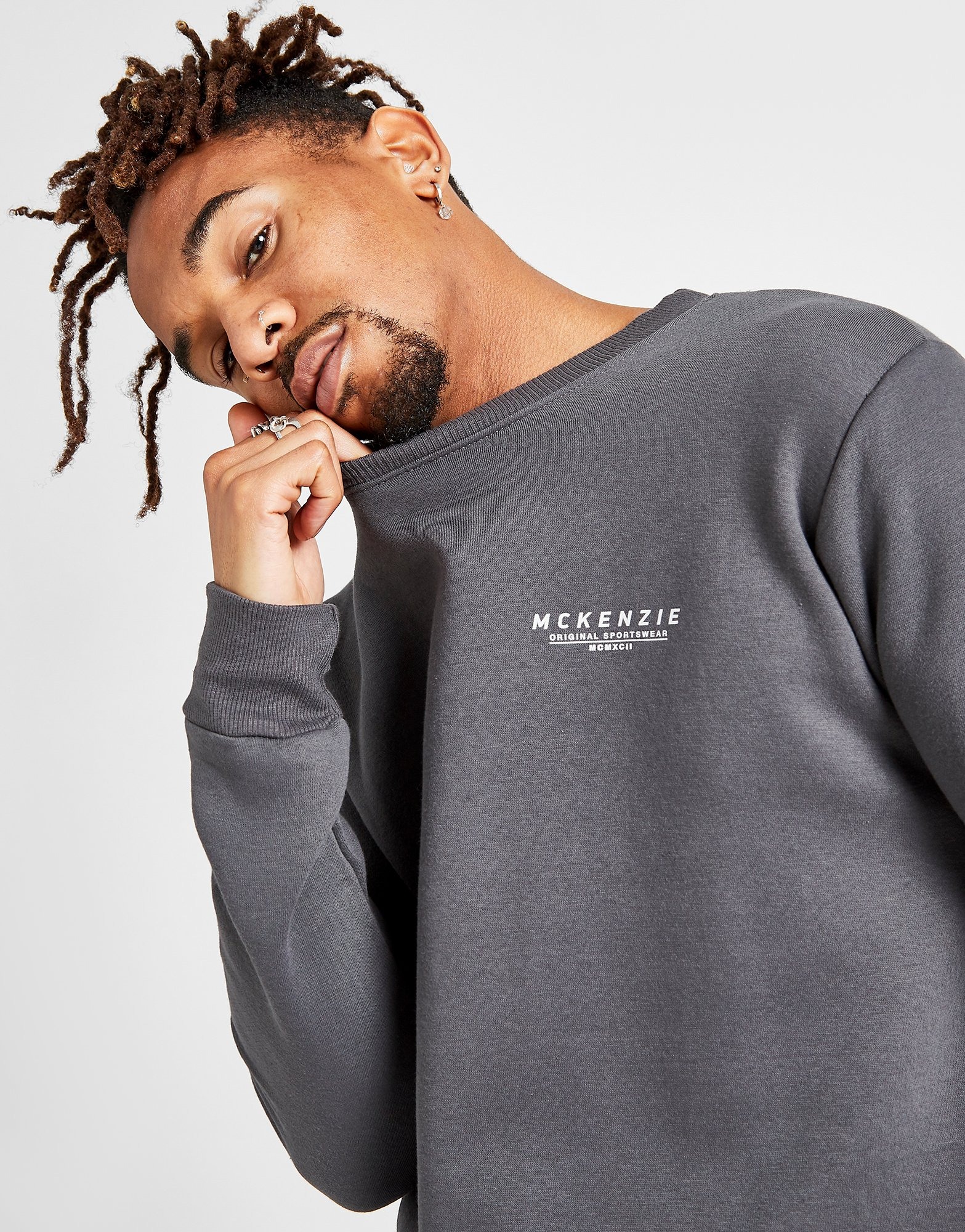 Grey McKenzie Essential Crew Sweatshirt JD Sports