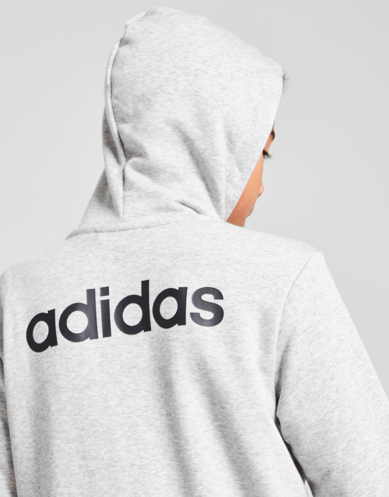 Grey adidas Linear Fleece Full Zip 