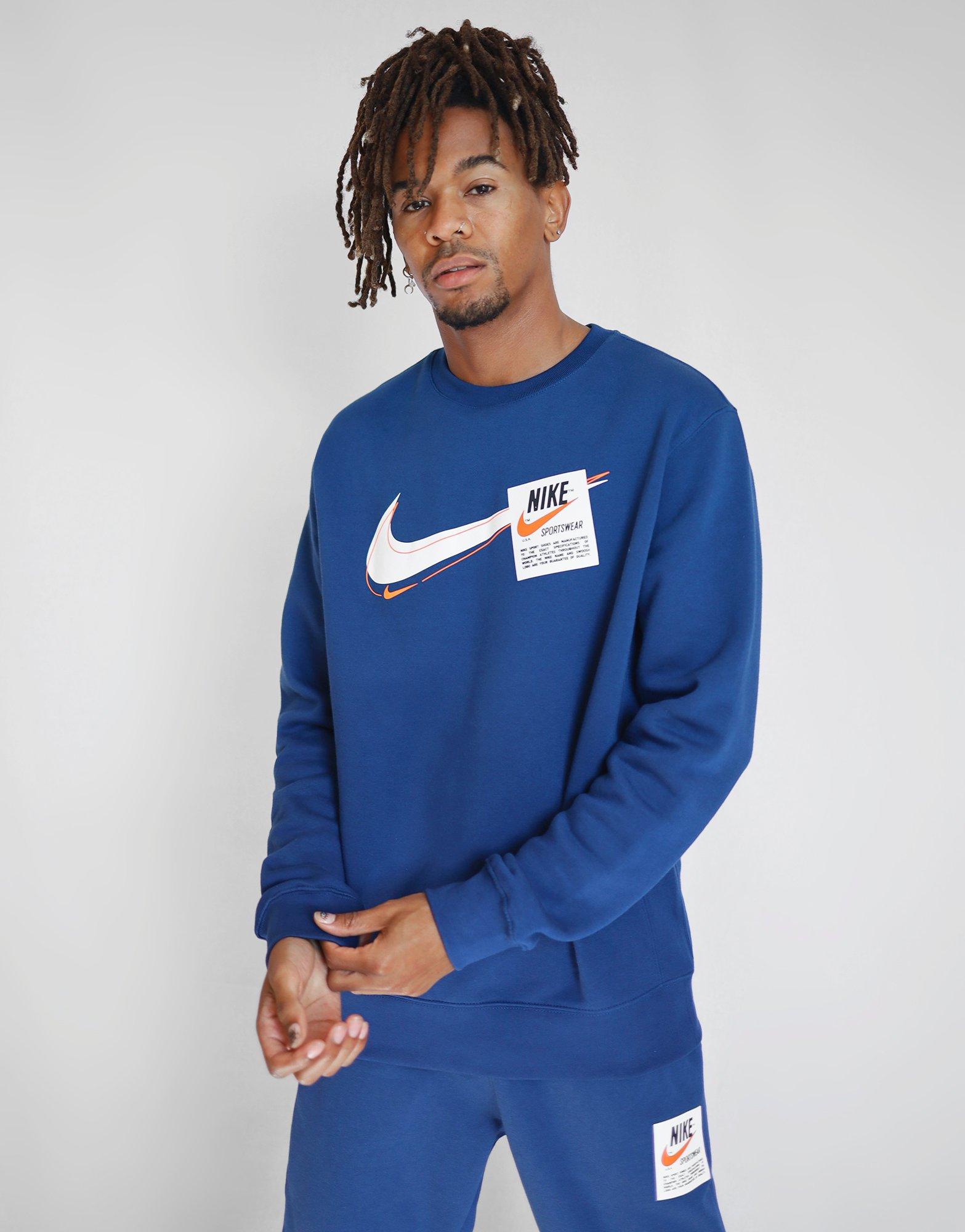 nike heritage sweatshirt blue