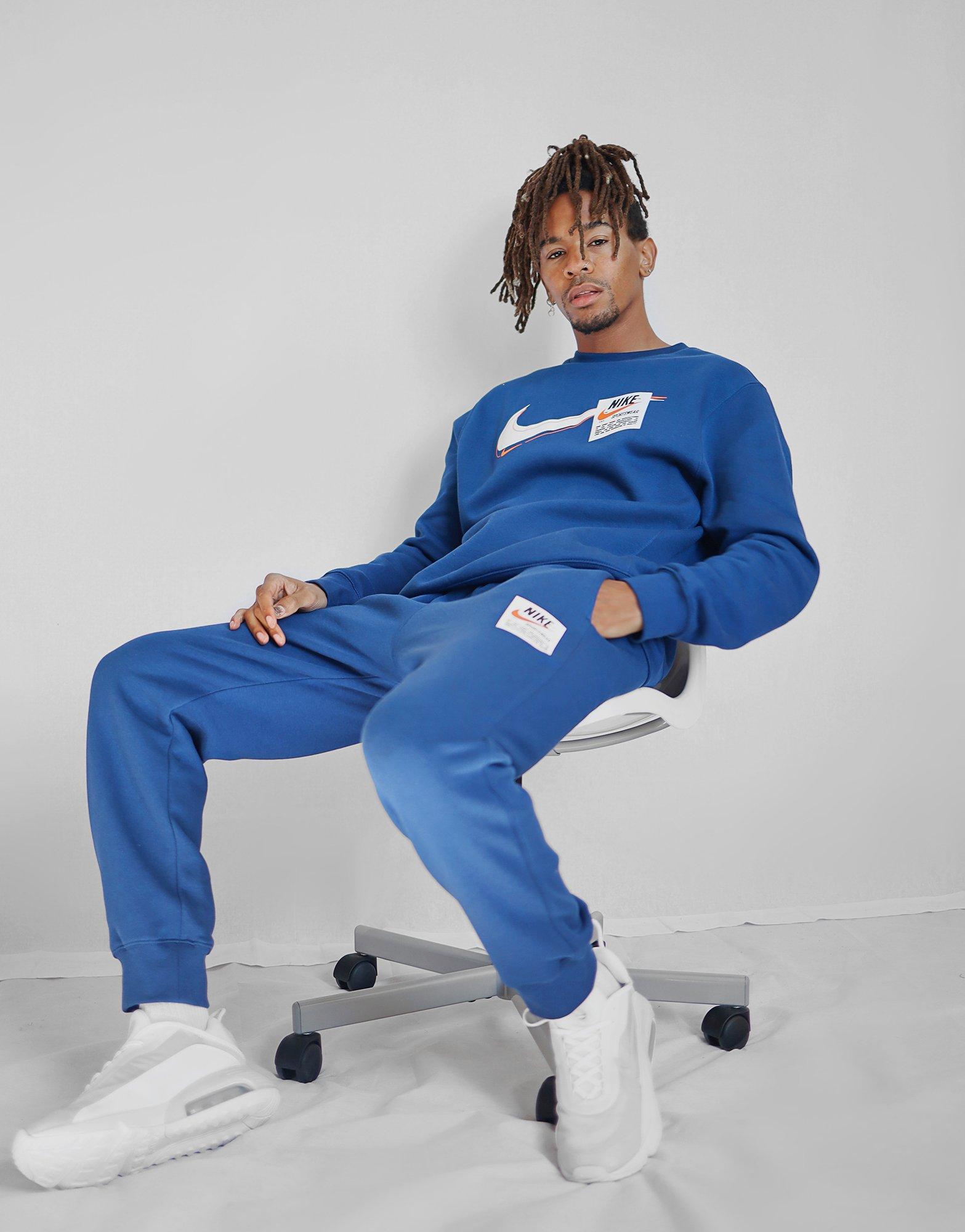 nike heritage crew sweatshirt blue