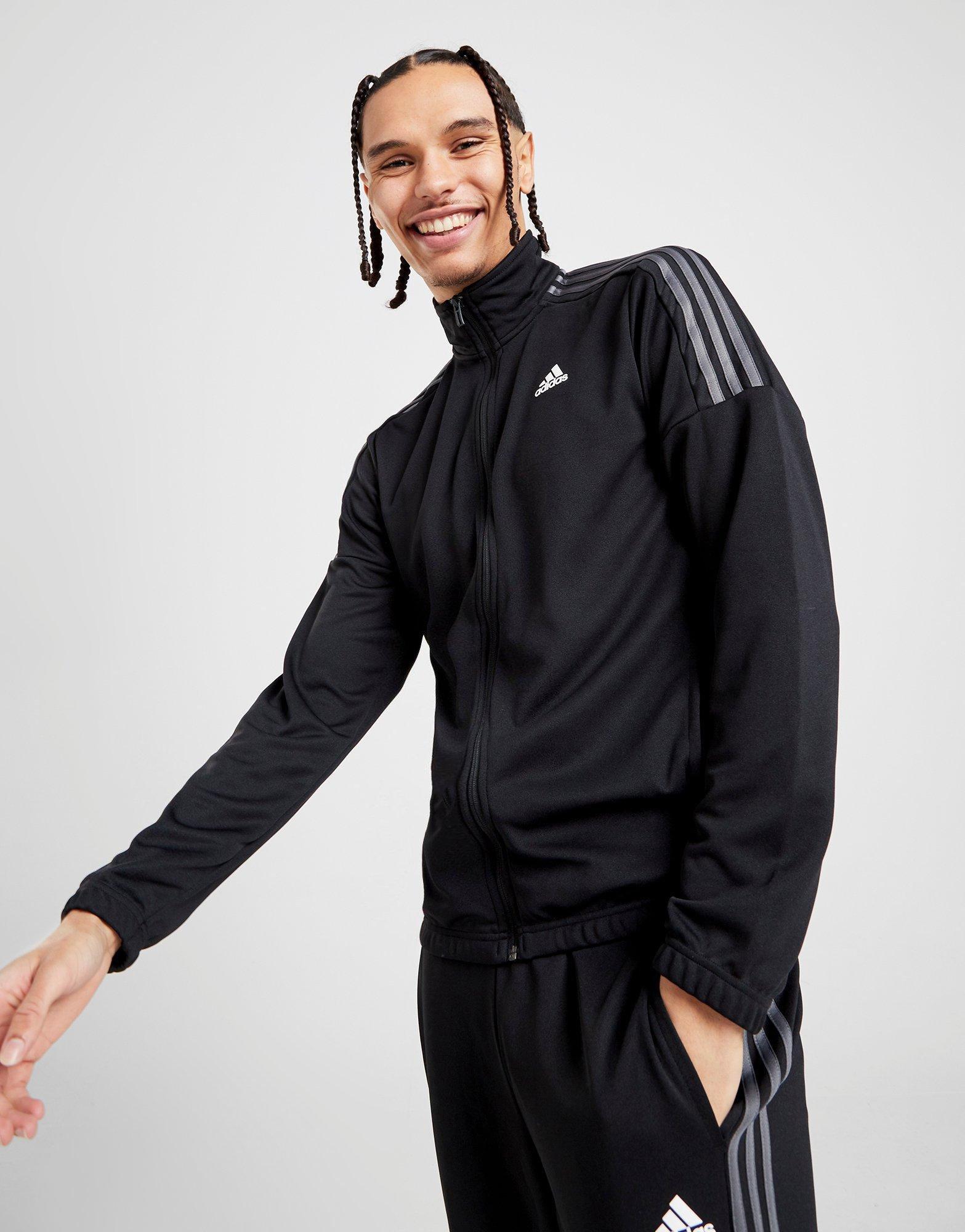 adidas 3 stripe poly tracksuit