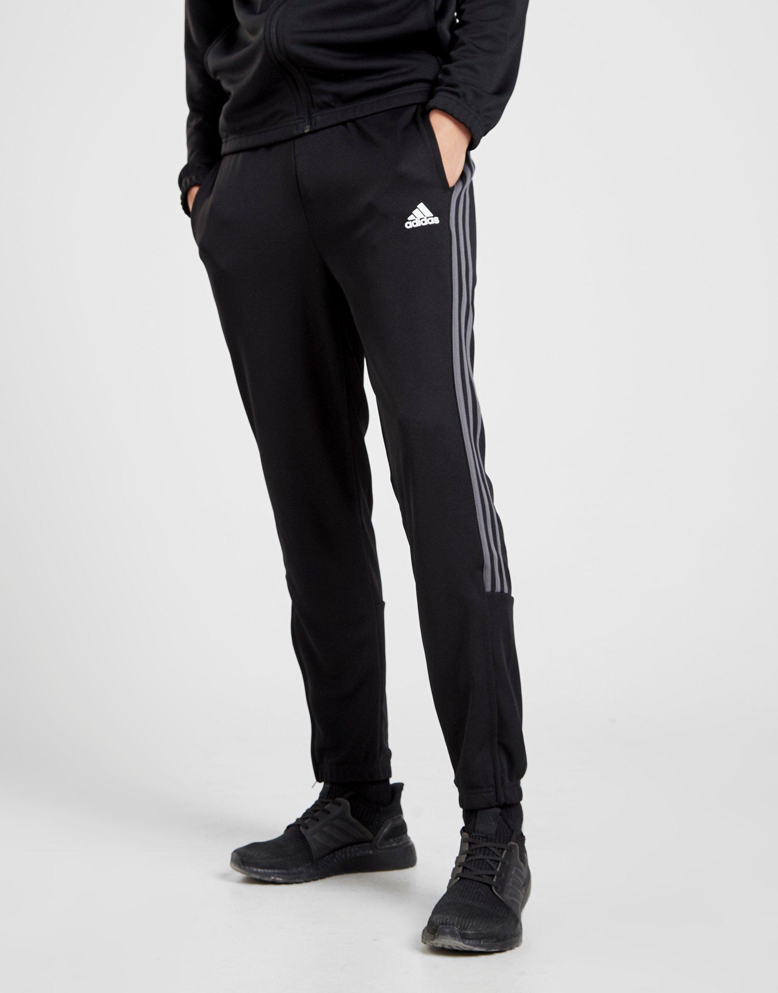 adidas 3 stripe black track pants