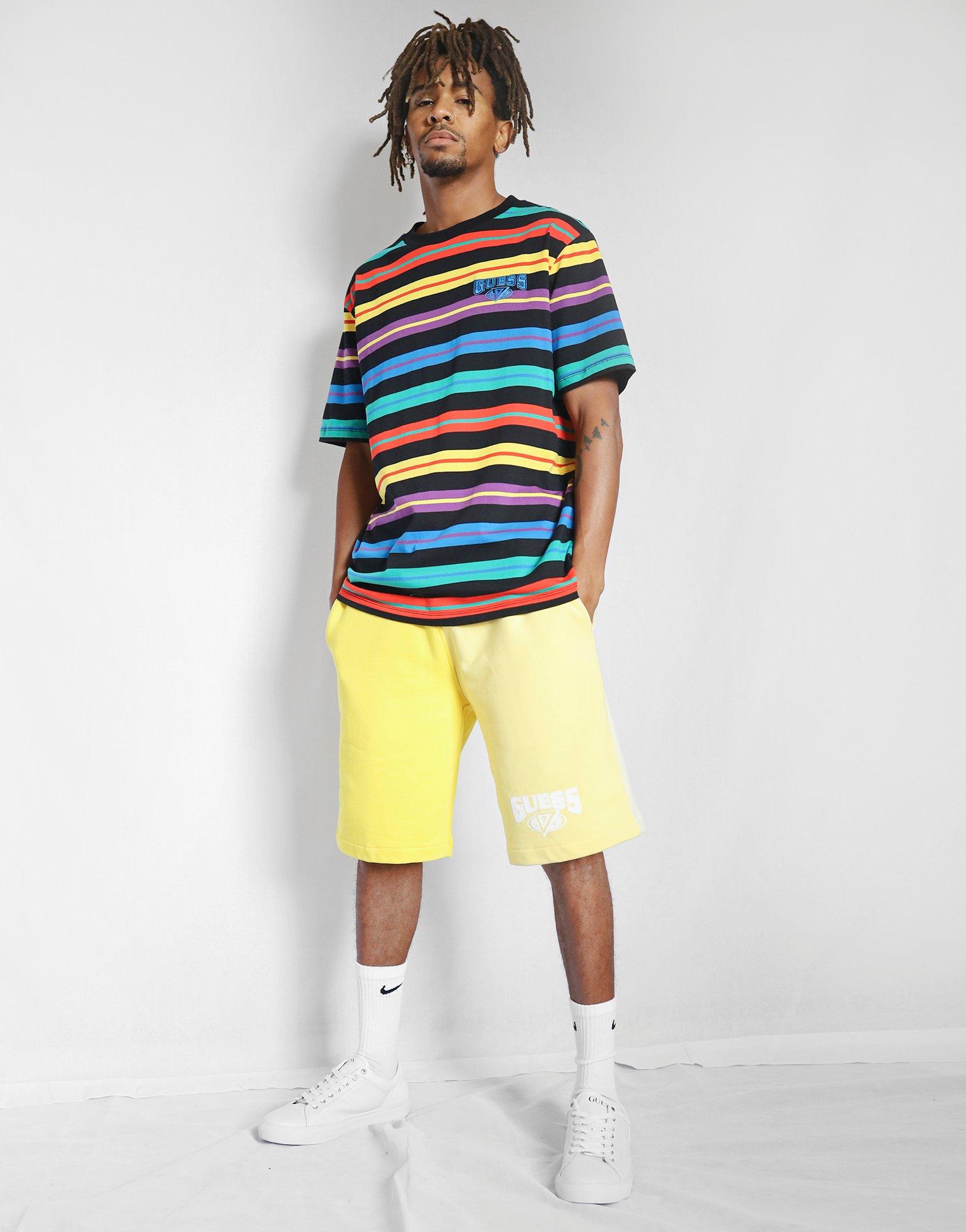 guess color block shorts