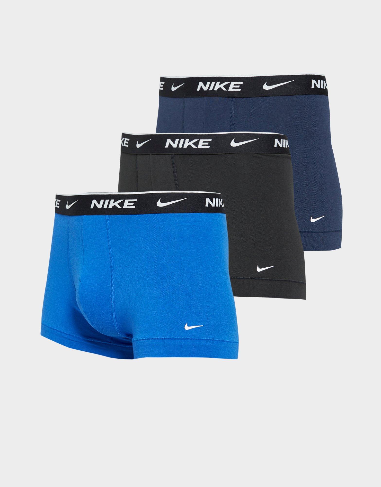 Blue Nike 3 Pack Waistband Trunks