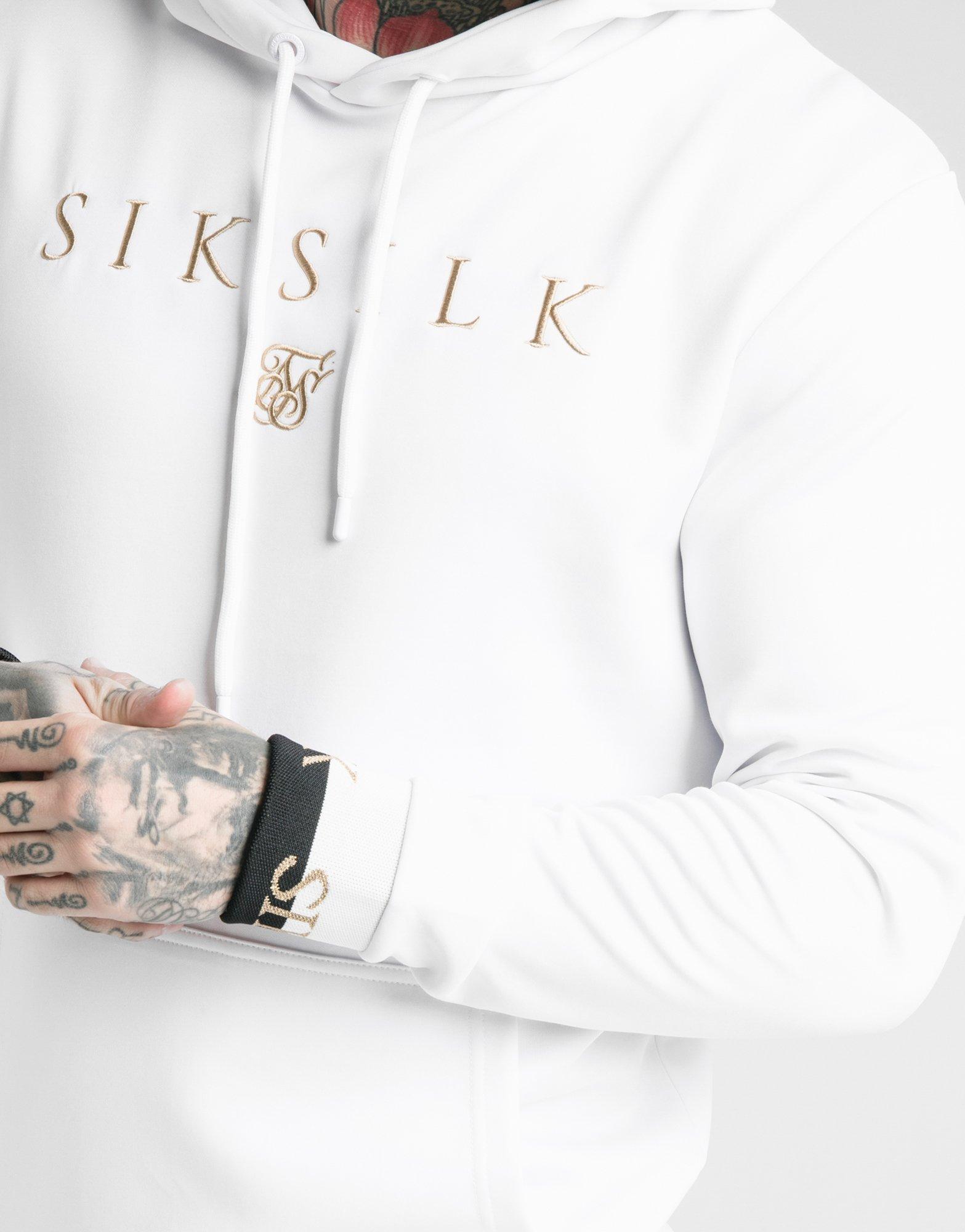sik silk white hoodie
