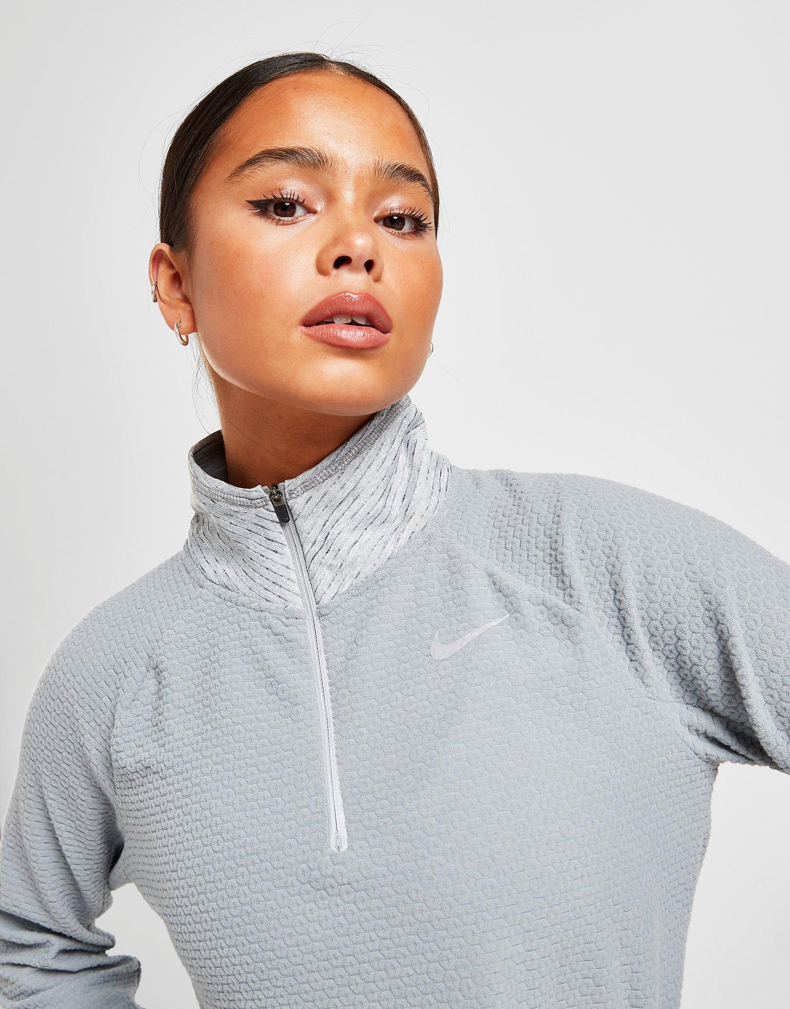 grey nike zip top