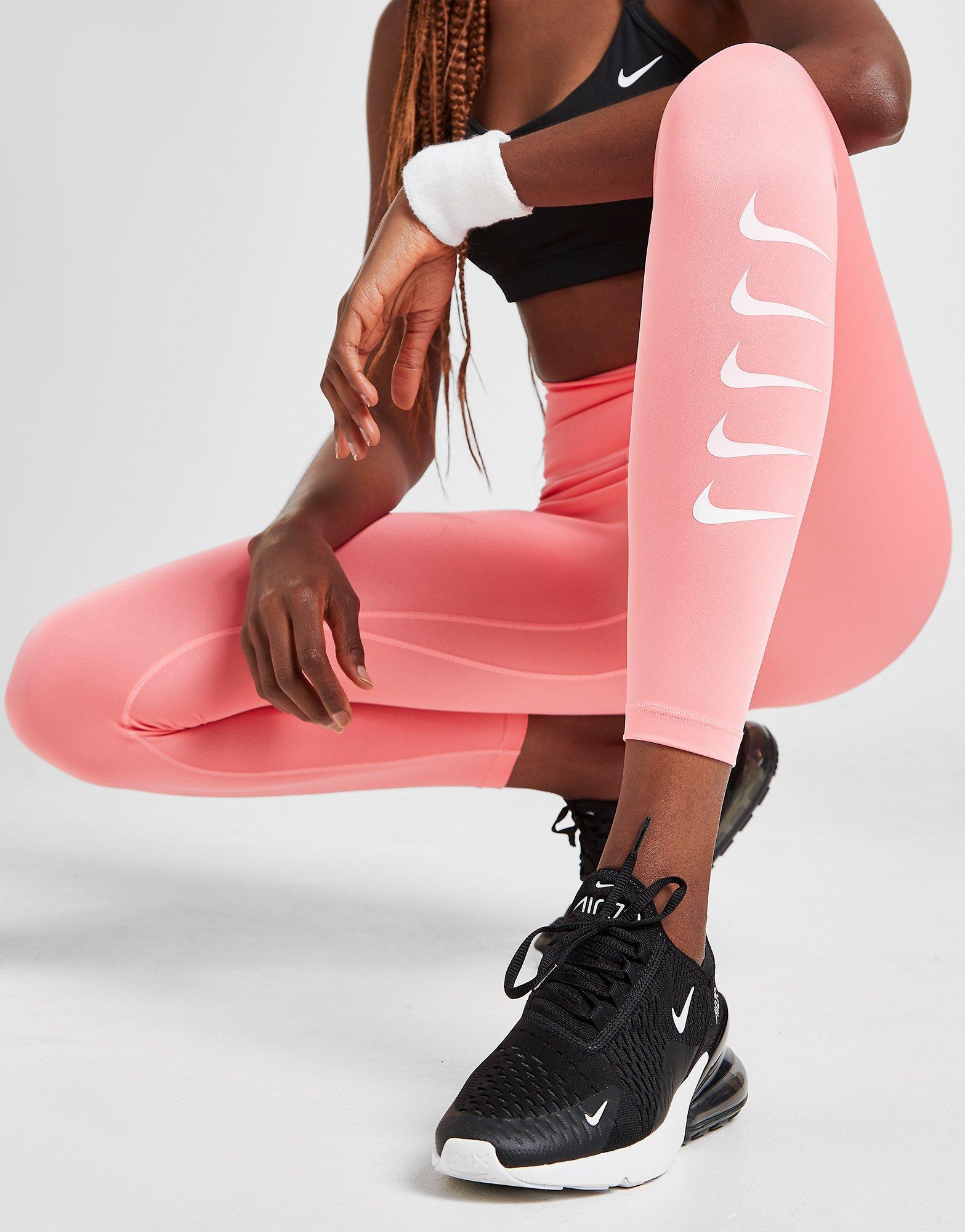 nike swoosh leggings pink