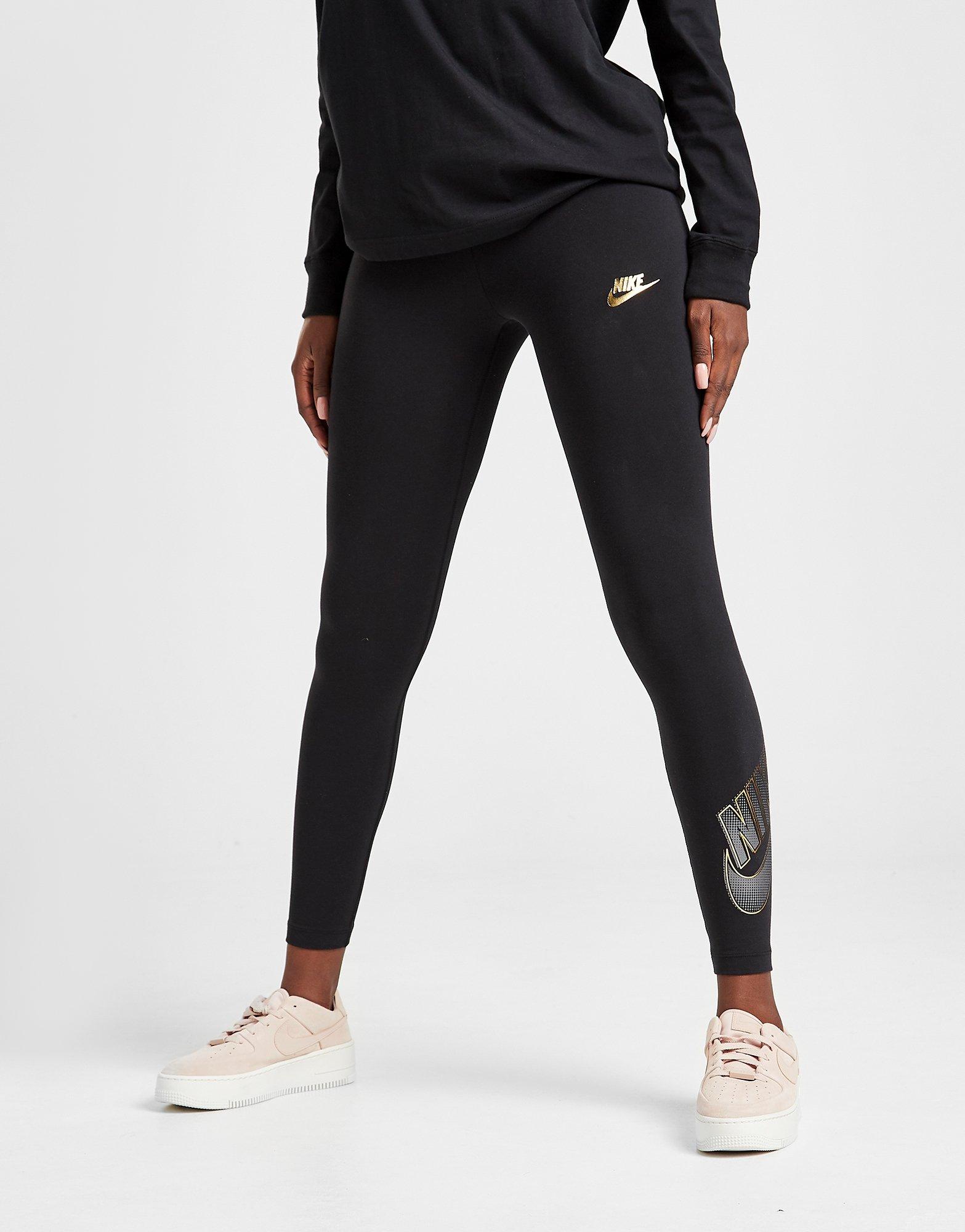 nike metallic logo leggings