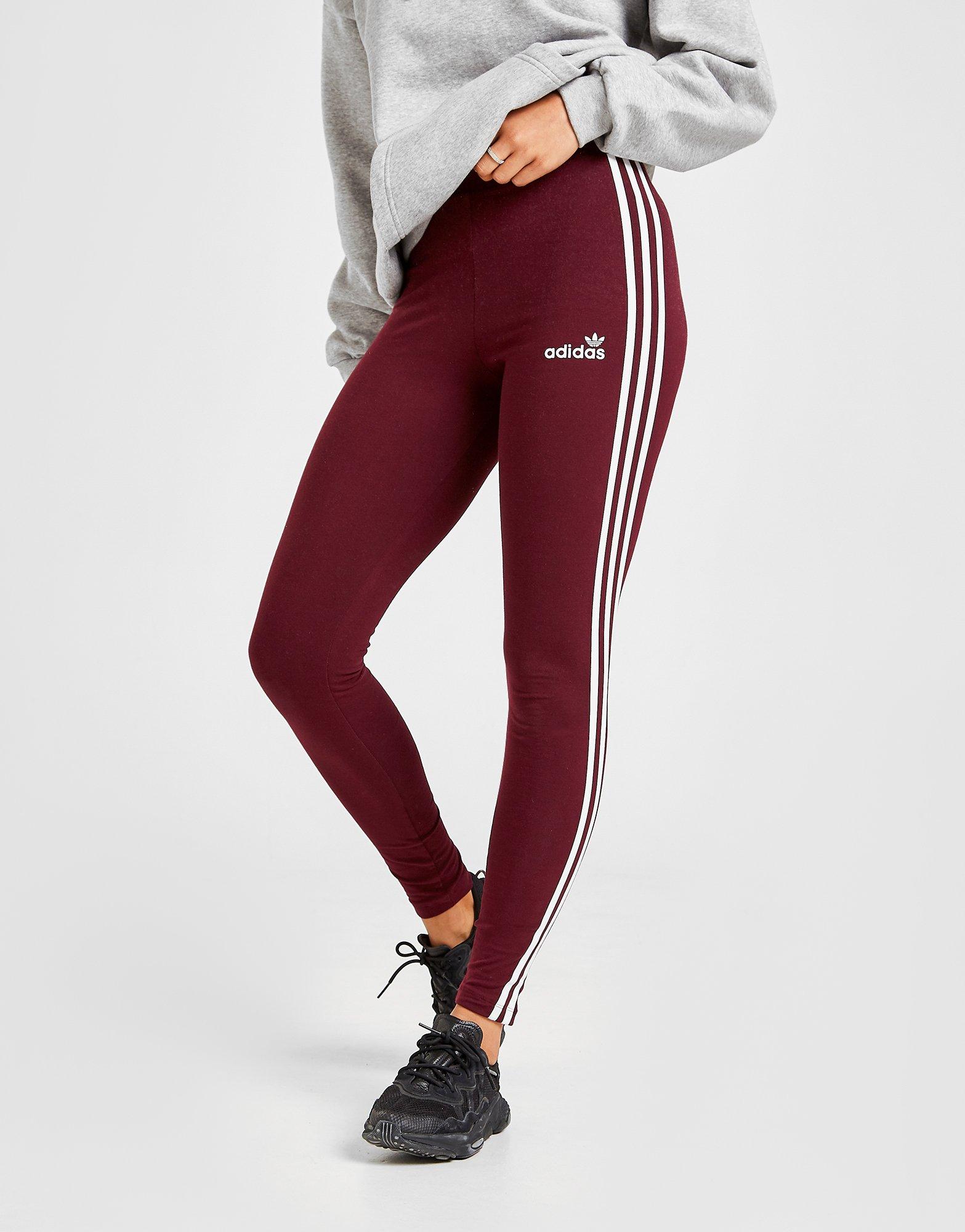 adidas red stripe leggings