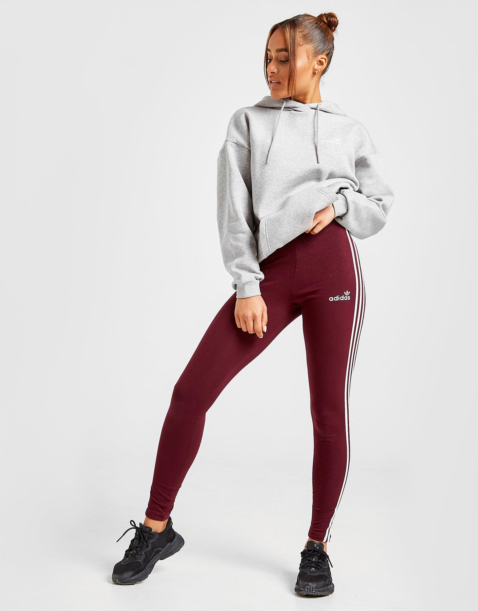 adidas red stripe leggings