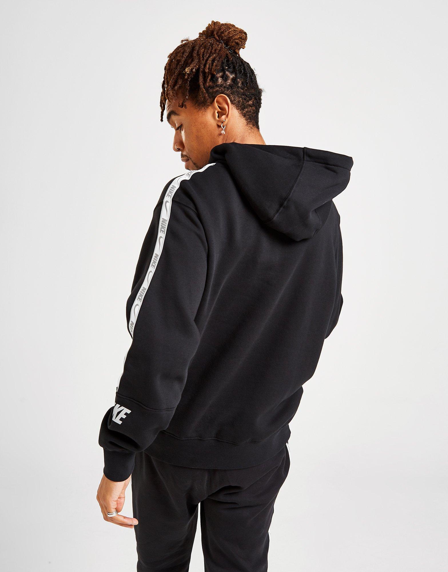nike tape fleece overhead hoodie black