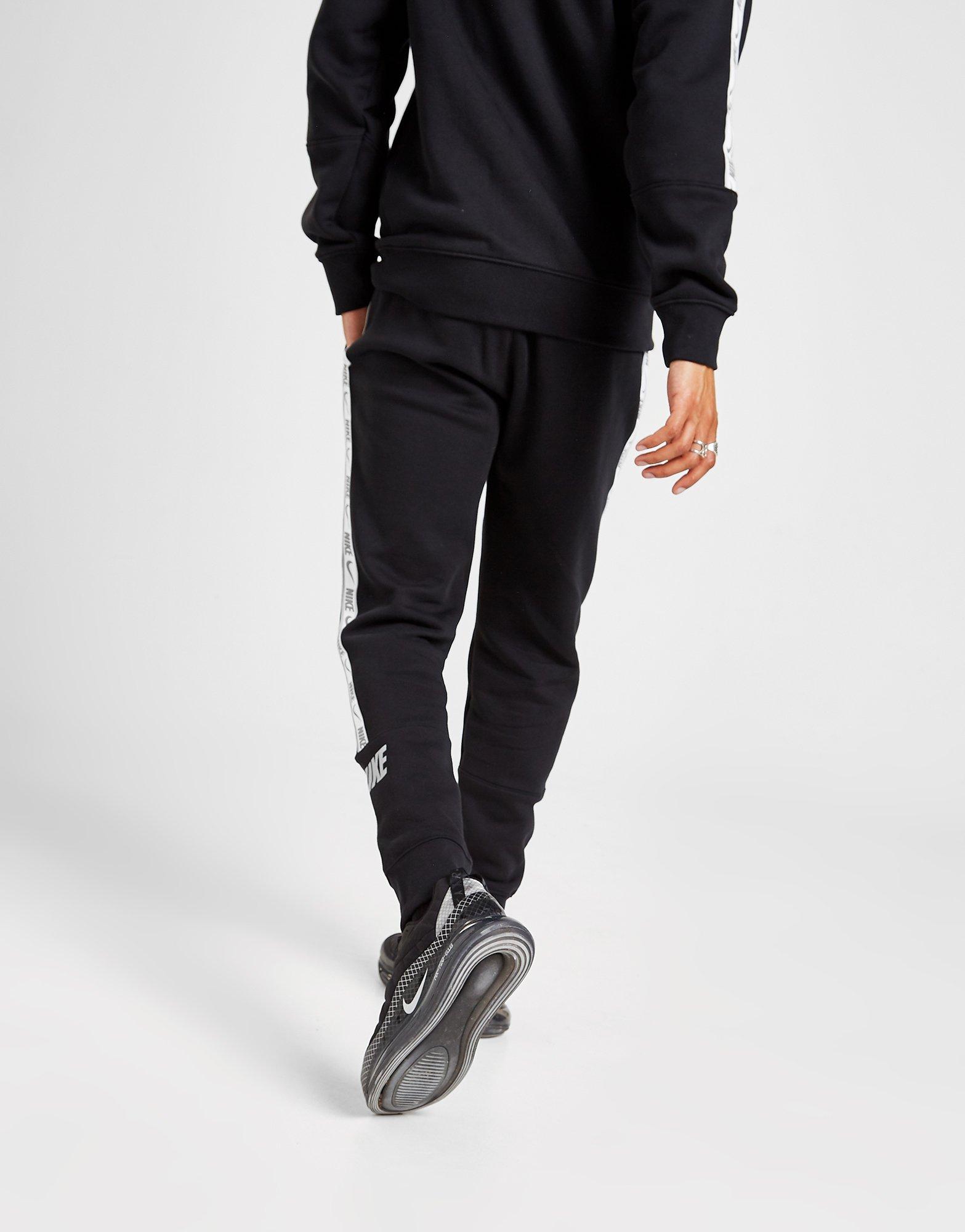 nike tape tracksuit black