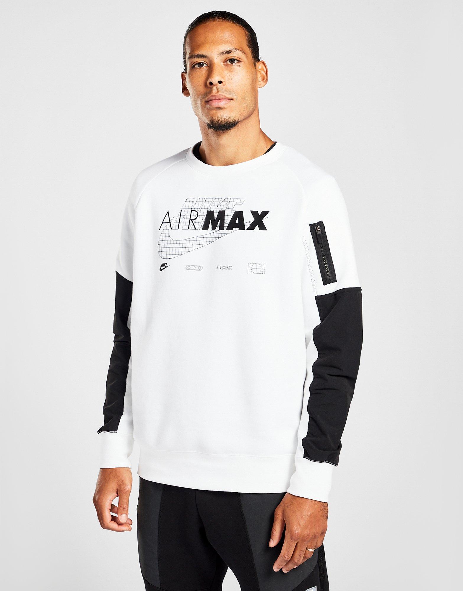 White Nike Air Max Fleece Crew 