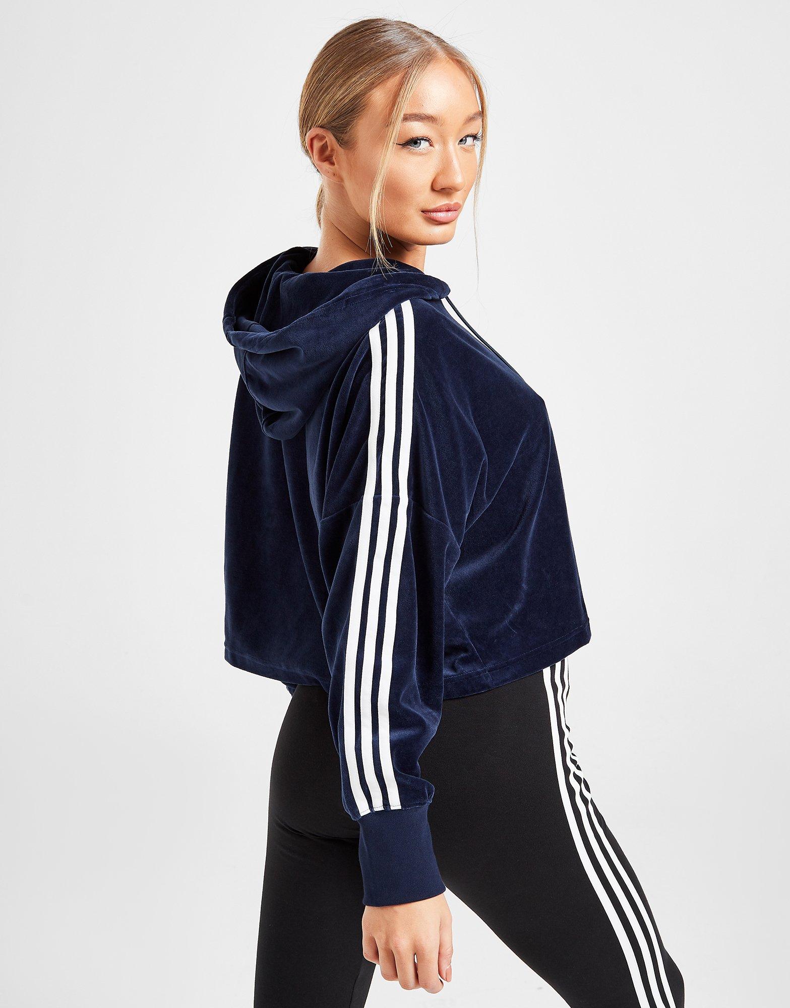 adidas velour cropped hoodie