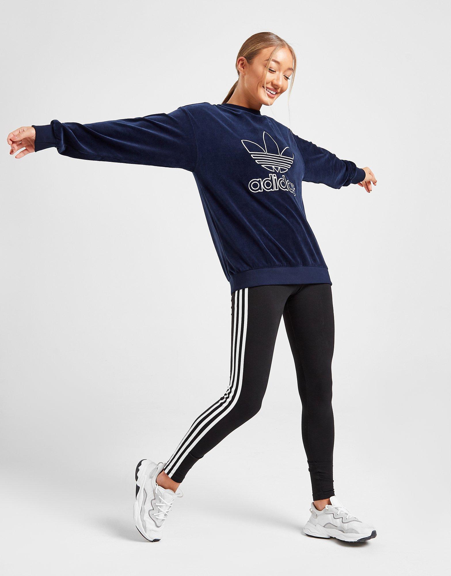 adidas velour crew sweatshirt