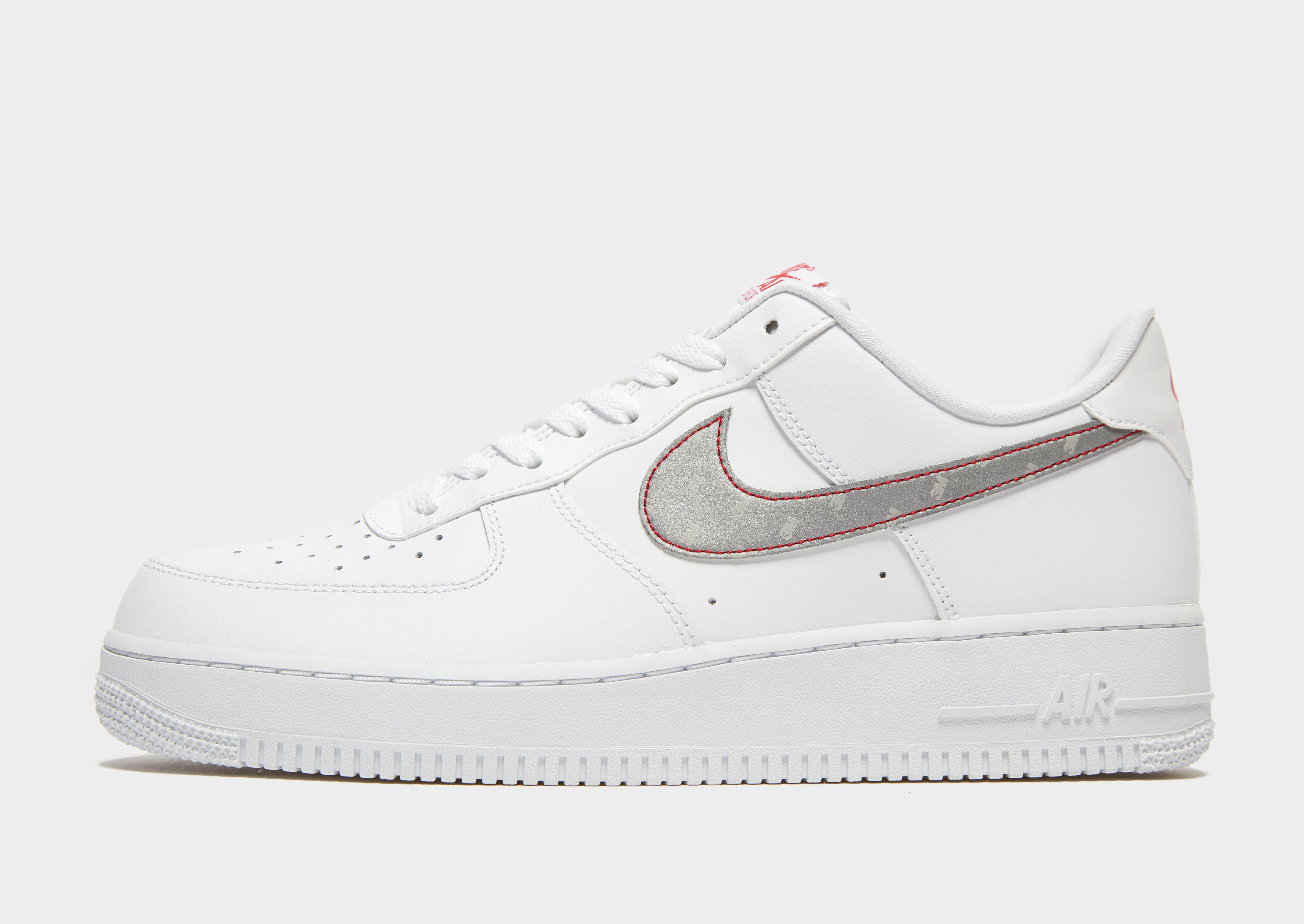 nike silver air force 1 swoosh tape trainers