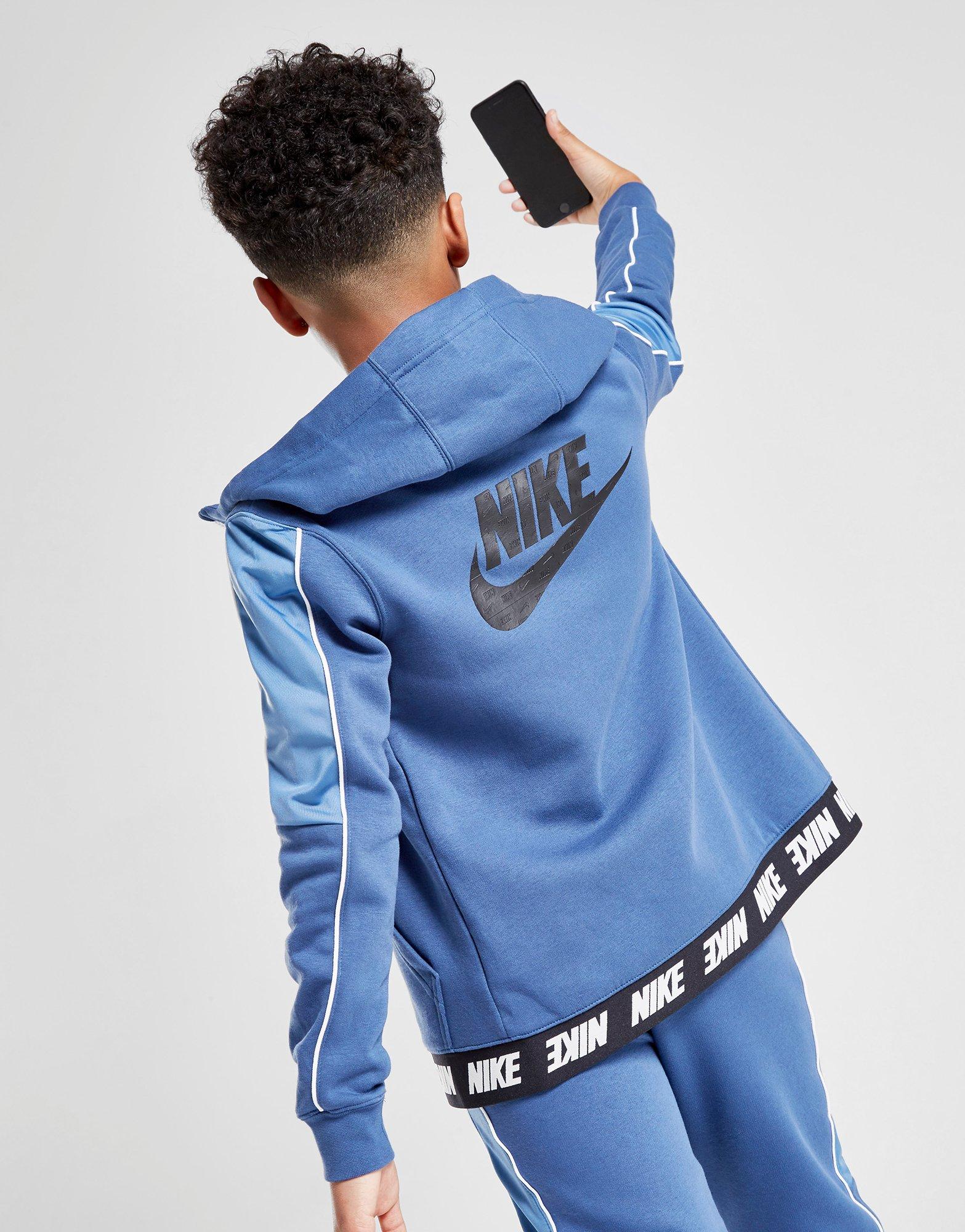 nike hybrid hoodie blue