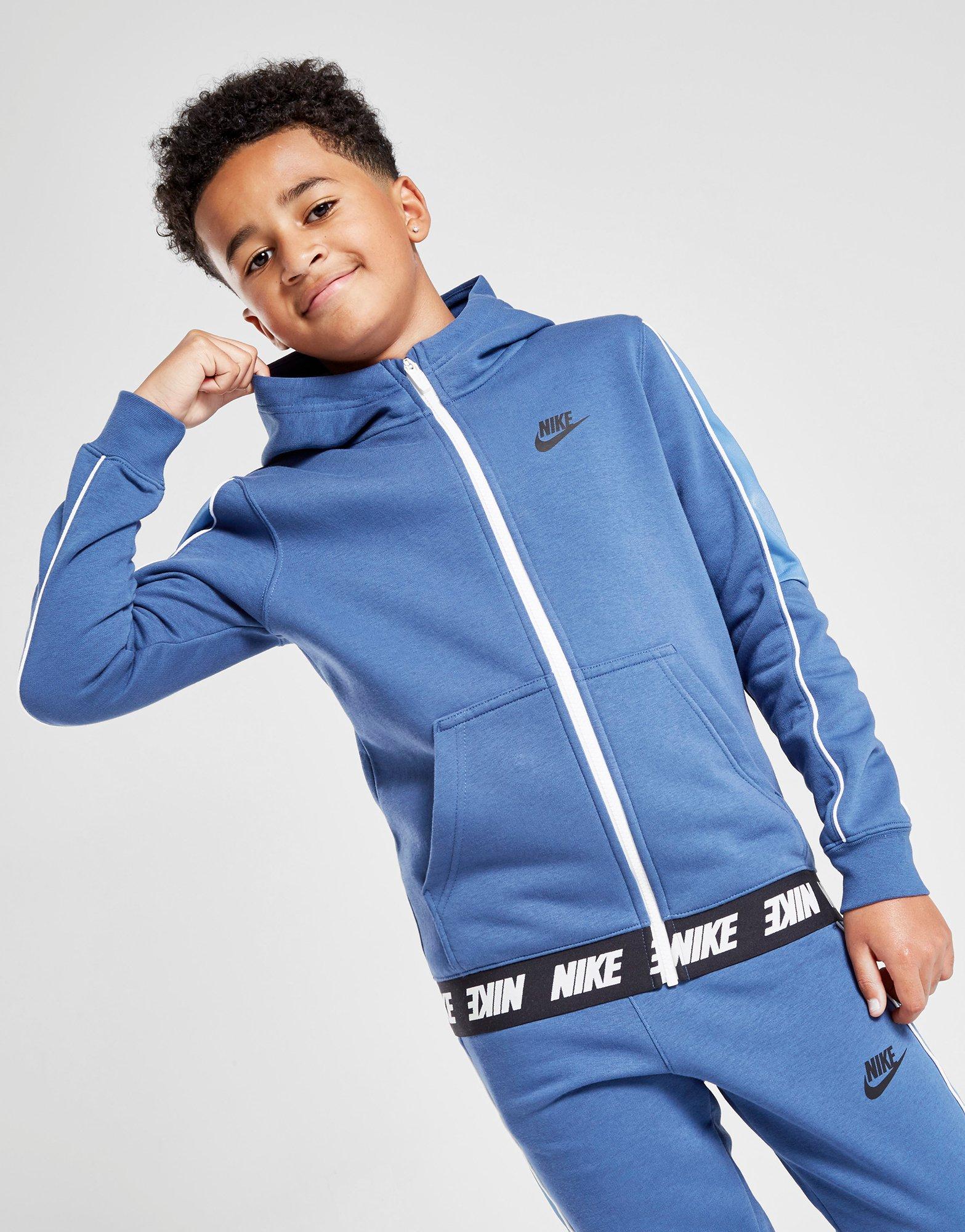 Blue Nike Hybrid Full Zip Hoodie Junior 
