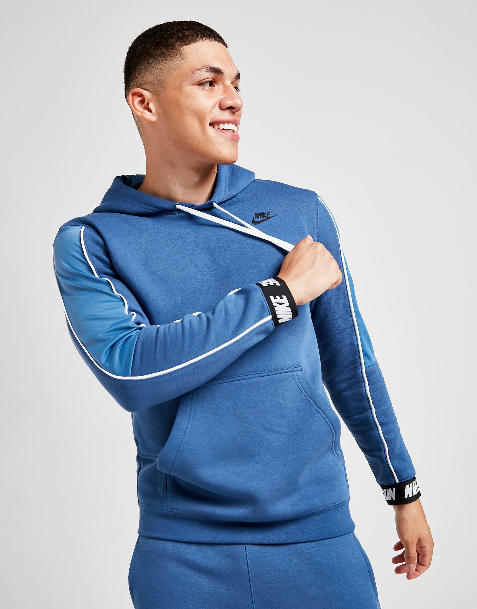 nike hybrid hoodie blue