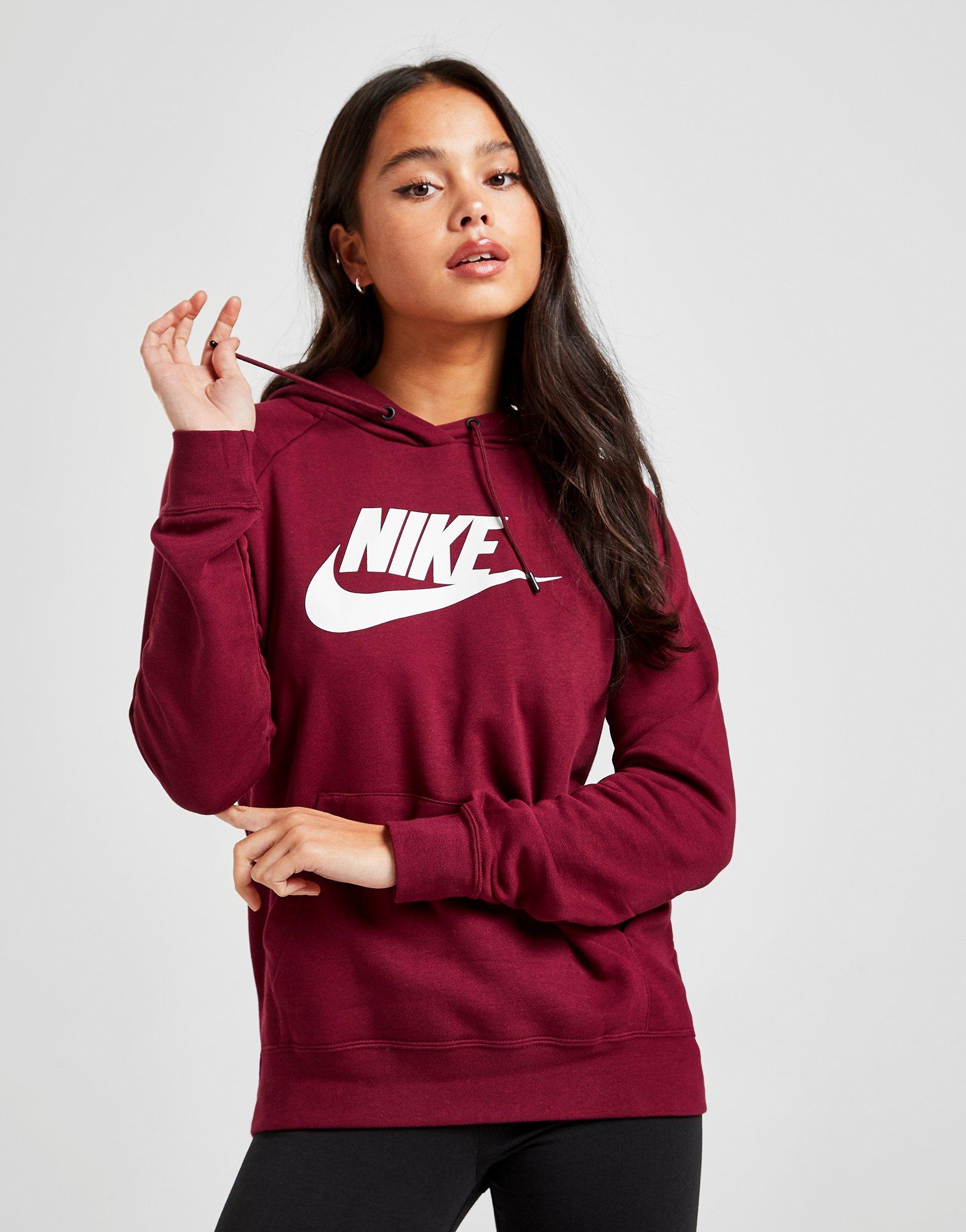 nike essential logo overhead hoodie grey