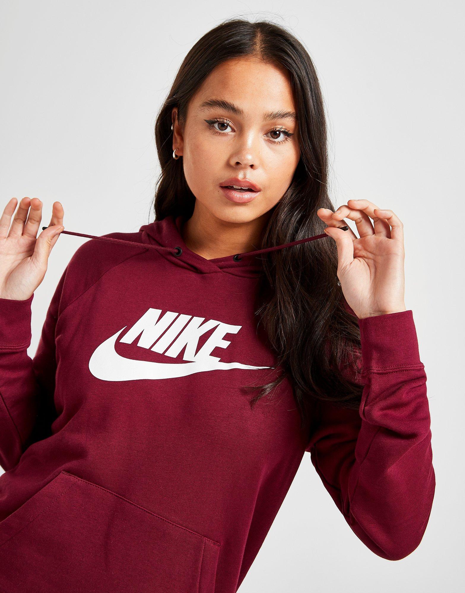 nike essential logo overhead hoodie women's