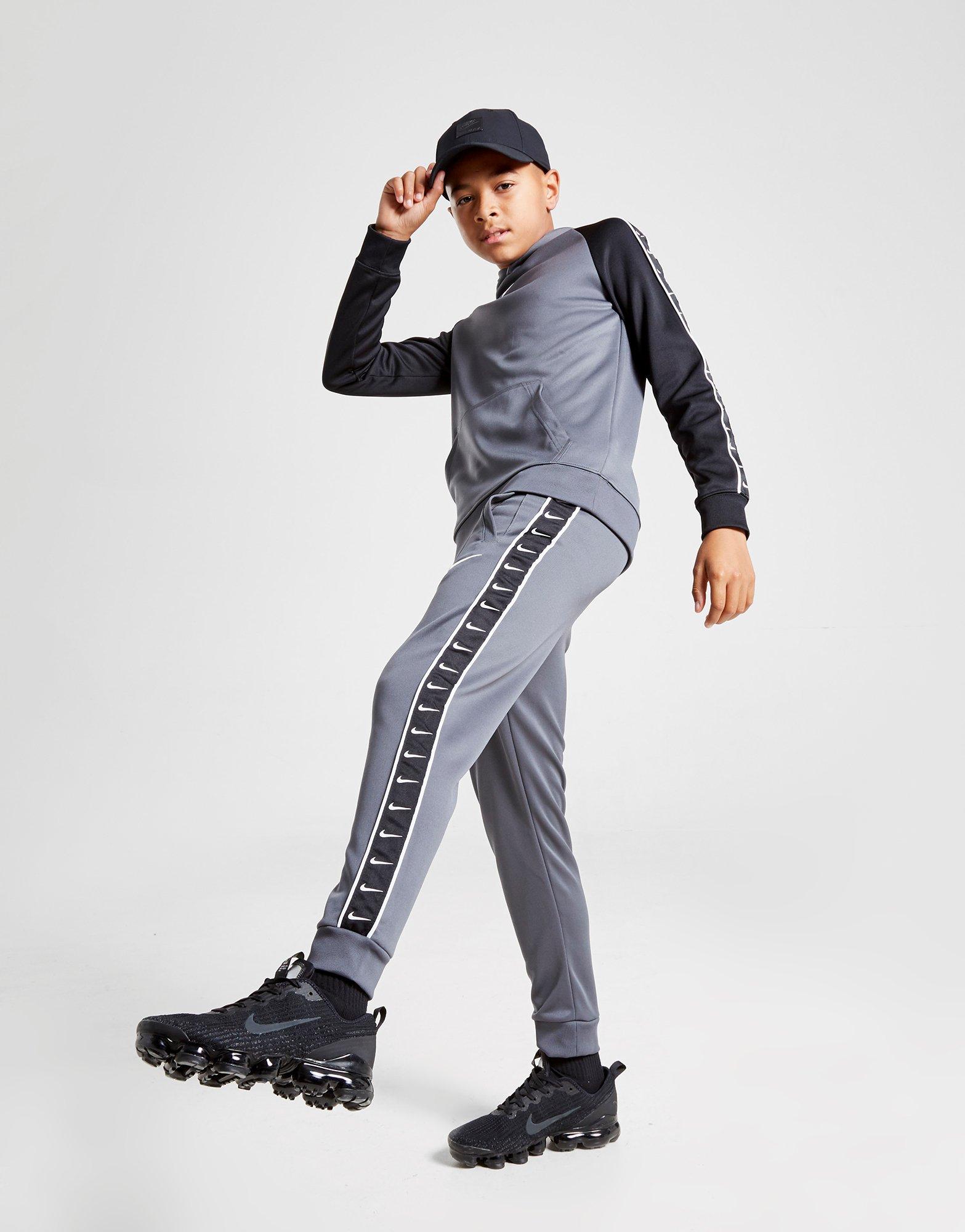 nike tape poly tracksuit grey