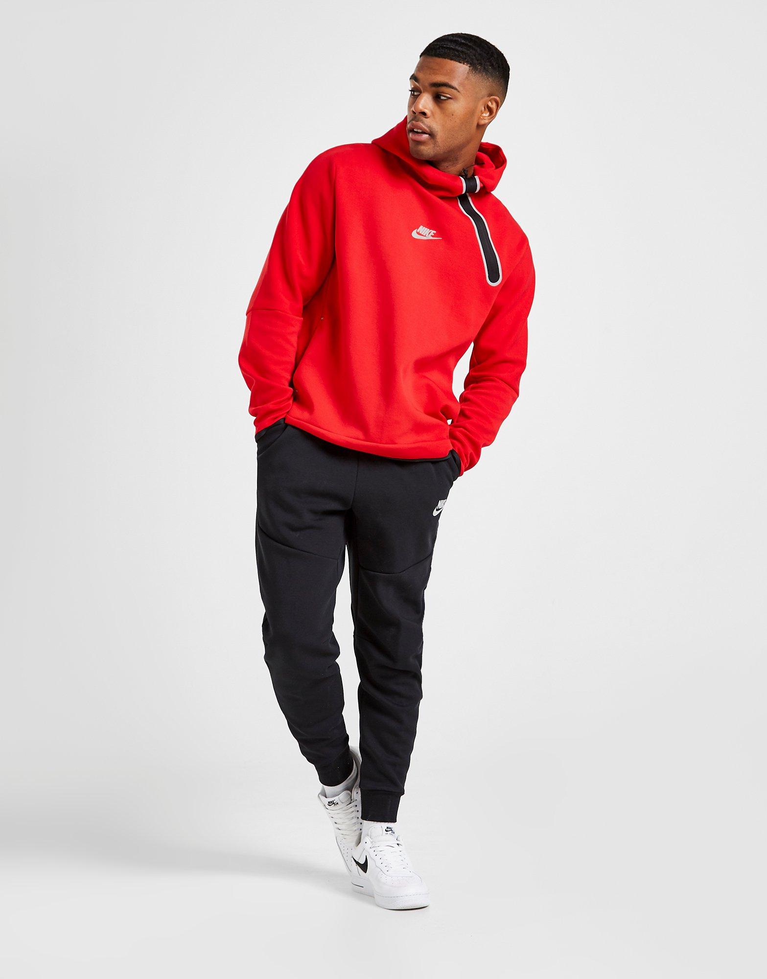 red nike tech hoodie