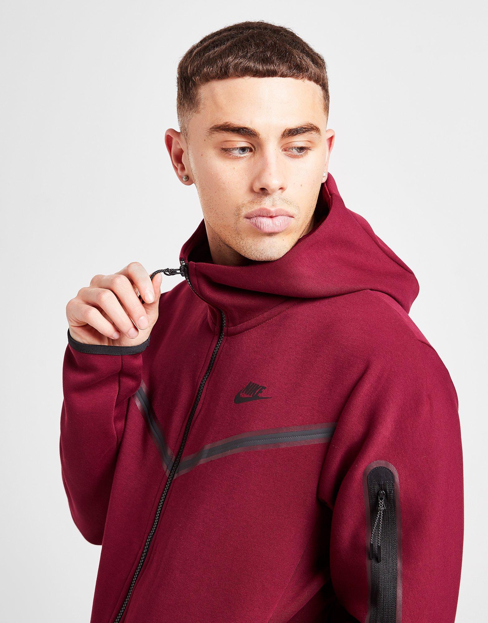 nike tech fleece windrunner hoodie red